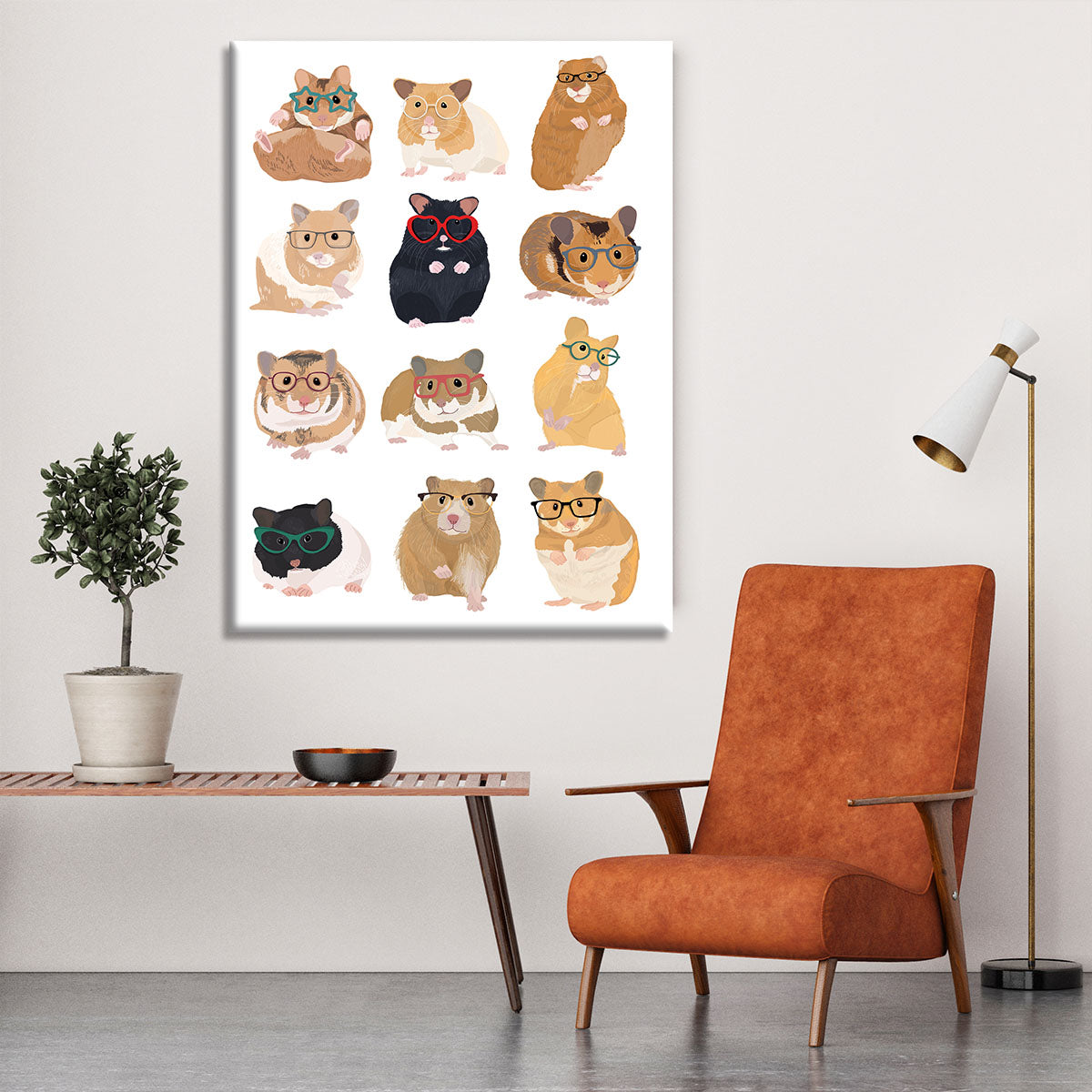 12 Hamsters In Glasses Canvas Print or Poster - 1x - 6