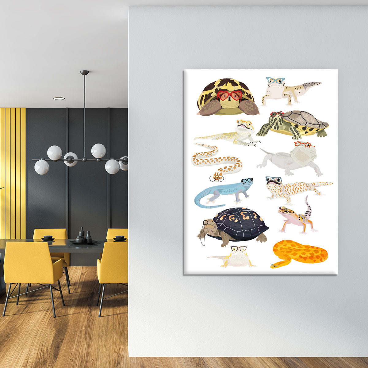 12 Reptiles In Glasses Canvas Print or Poster - 1x - 4