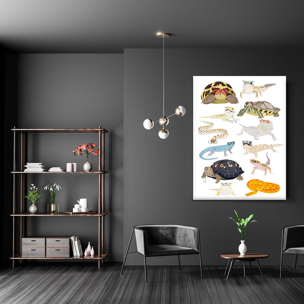 12 Reptiles In Glasses Canvas Print or Poster - 1x - 5