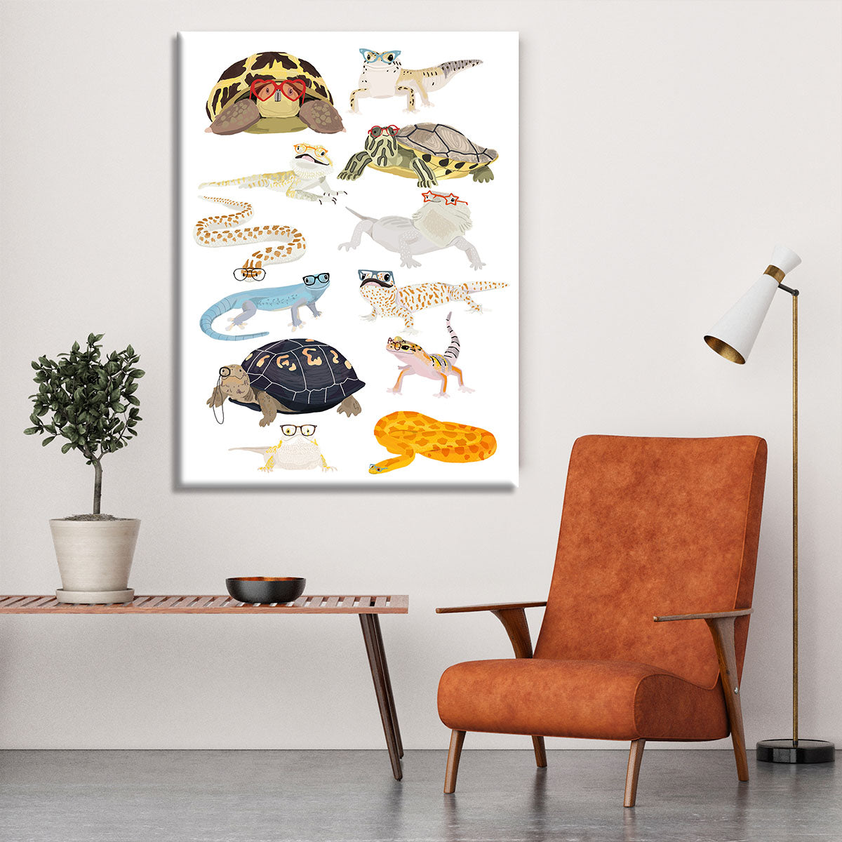 12 Reptiles In Glasses Canvas Print or Poster - 1x - 6