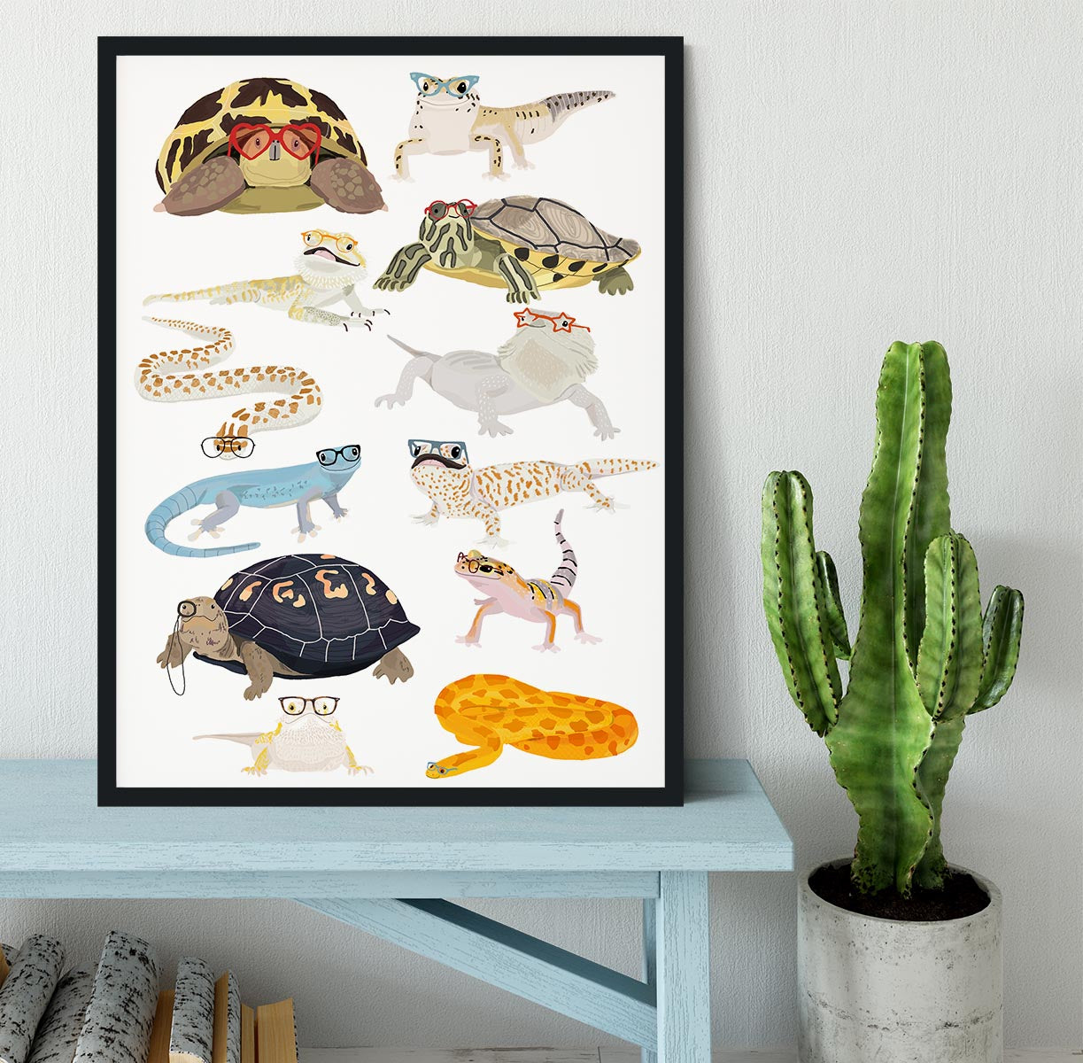 12 Reptiles In Glasses Framed Print - 1x - 2