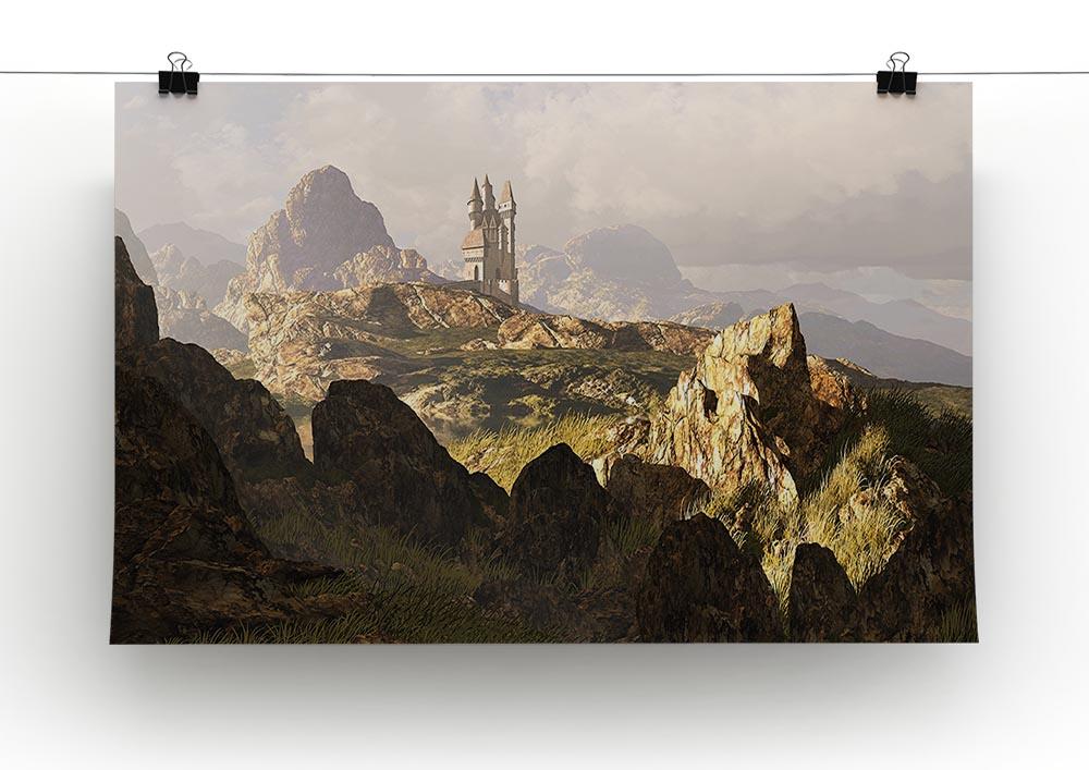 A distance medieval castle Poster - Unframed