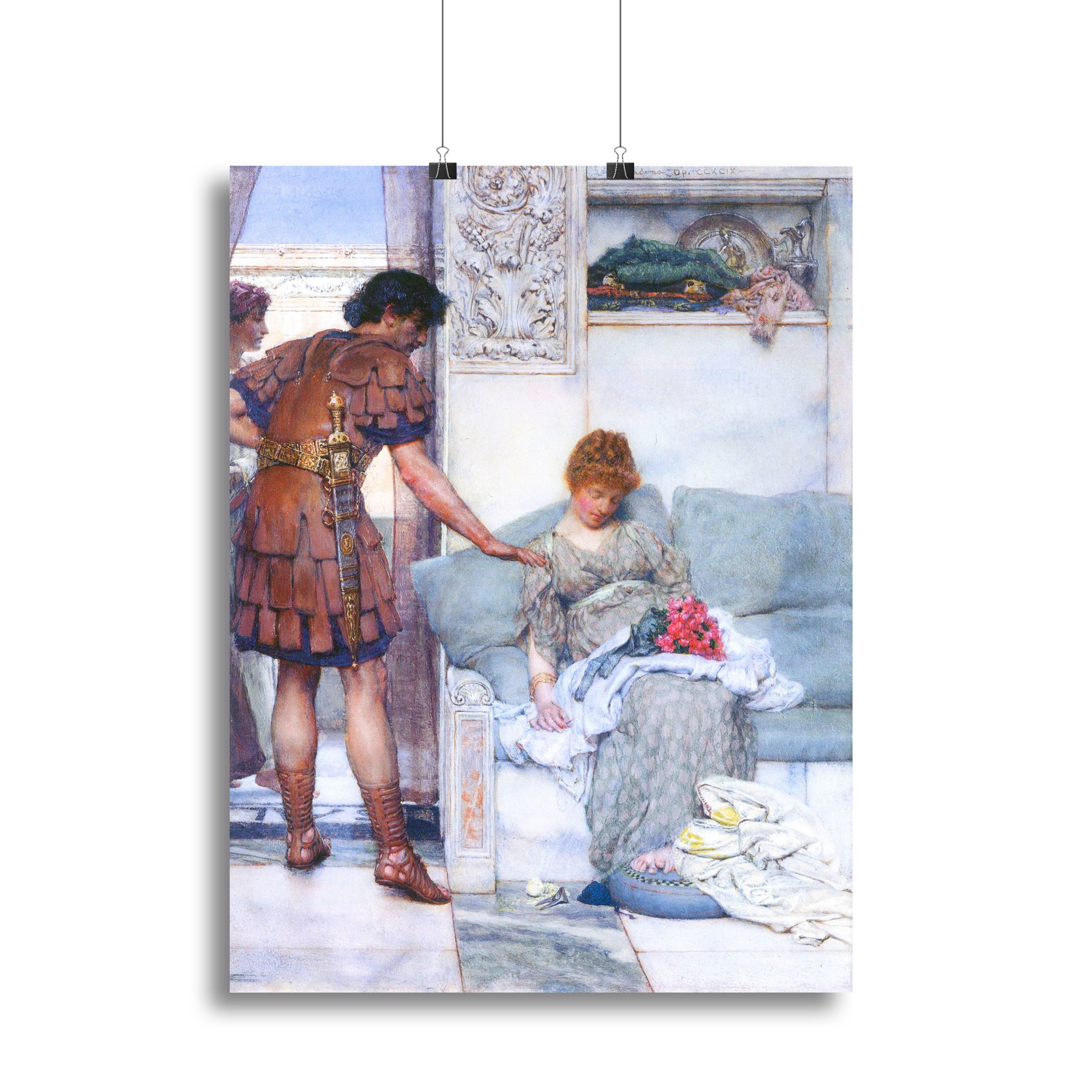 A quiet greeting by Alma Tadema Poster - Unframed
