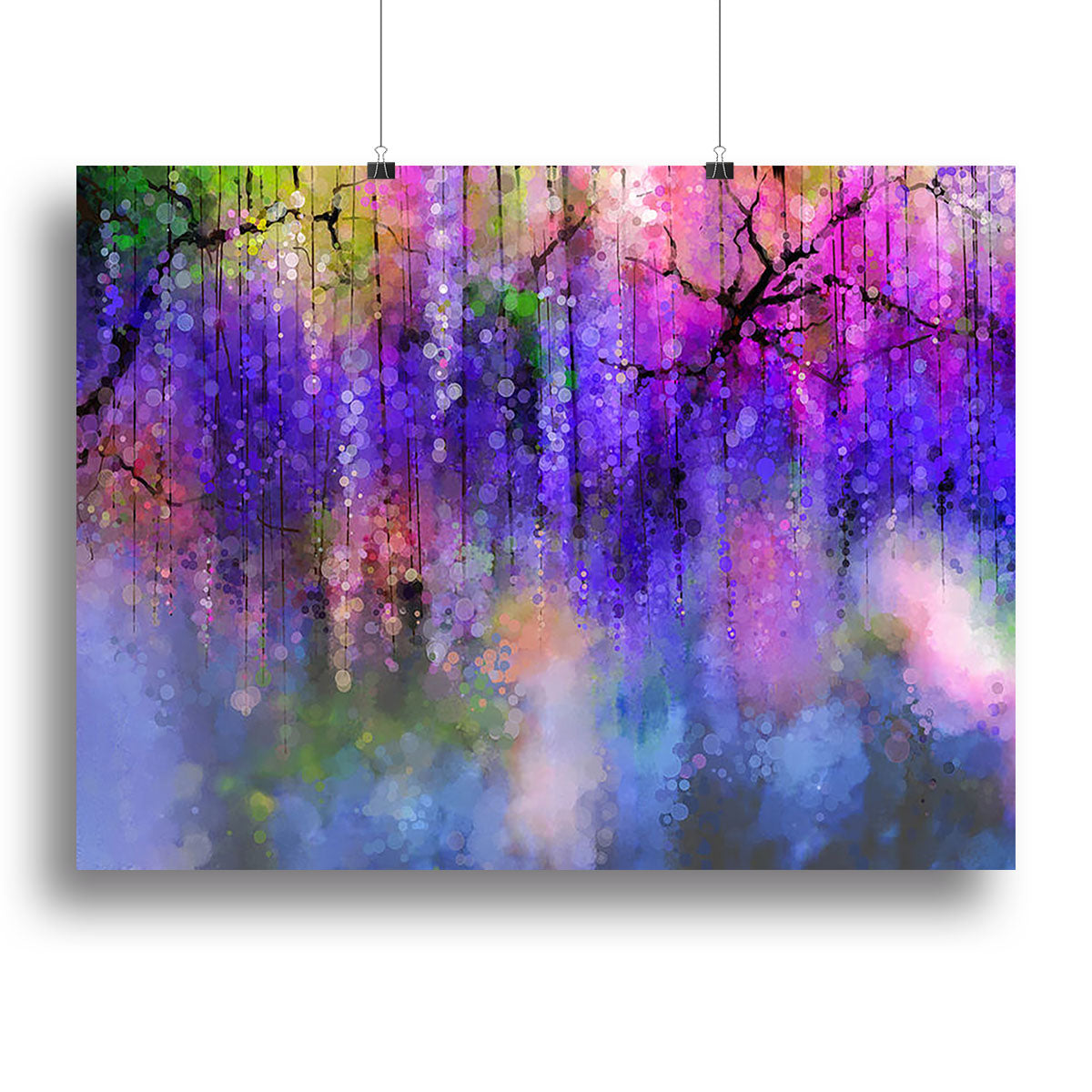 Abstract violet red and yellow color flowers Poster - Unframed