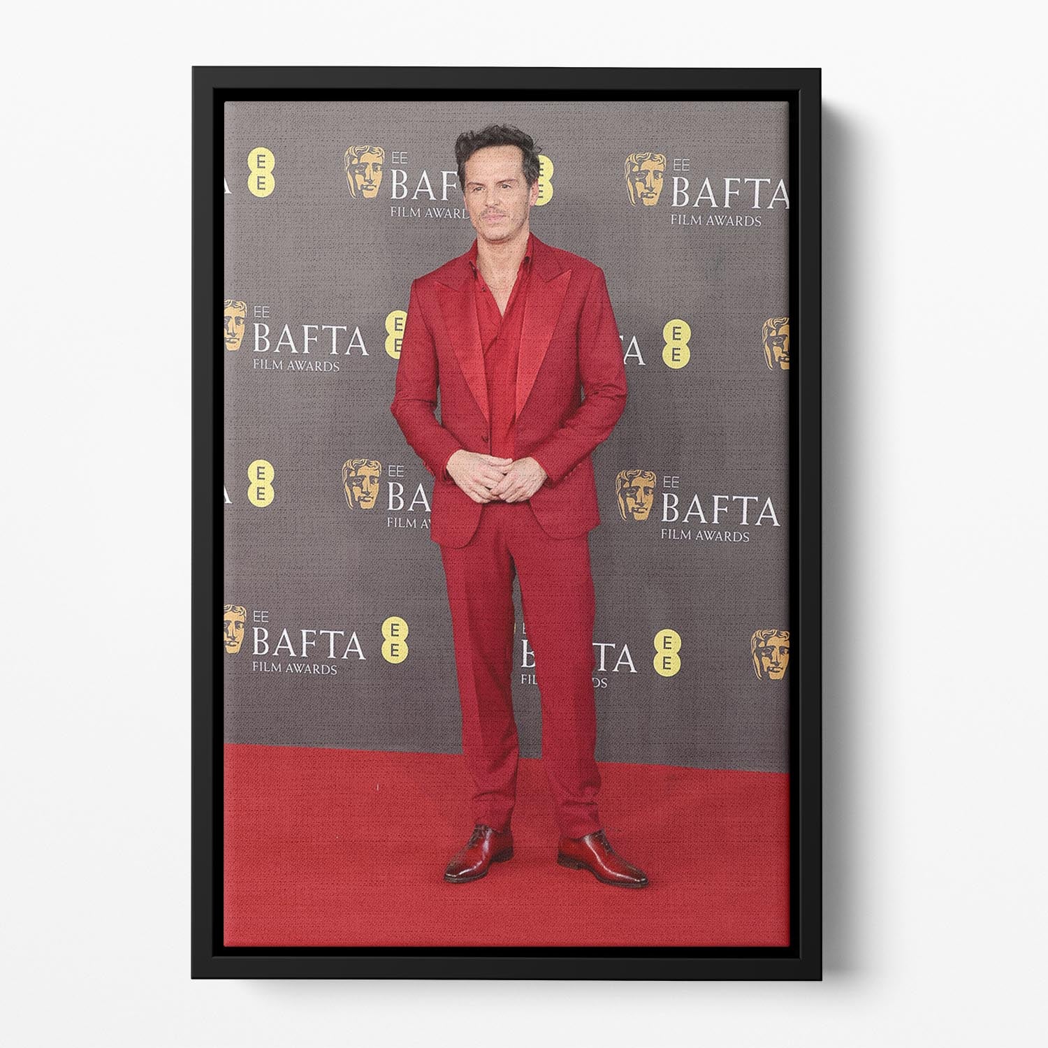 Andrew Scott at the Baftas Floating Framed Canvas - Canvas Art Rocks - 2