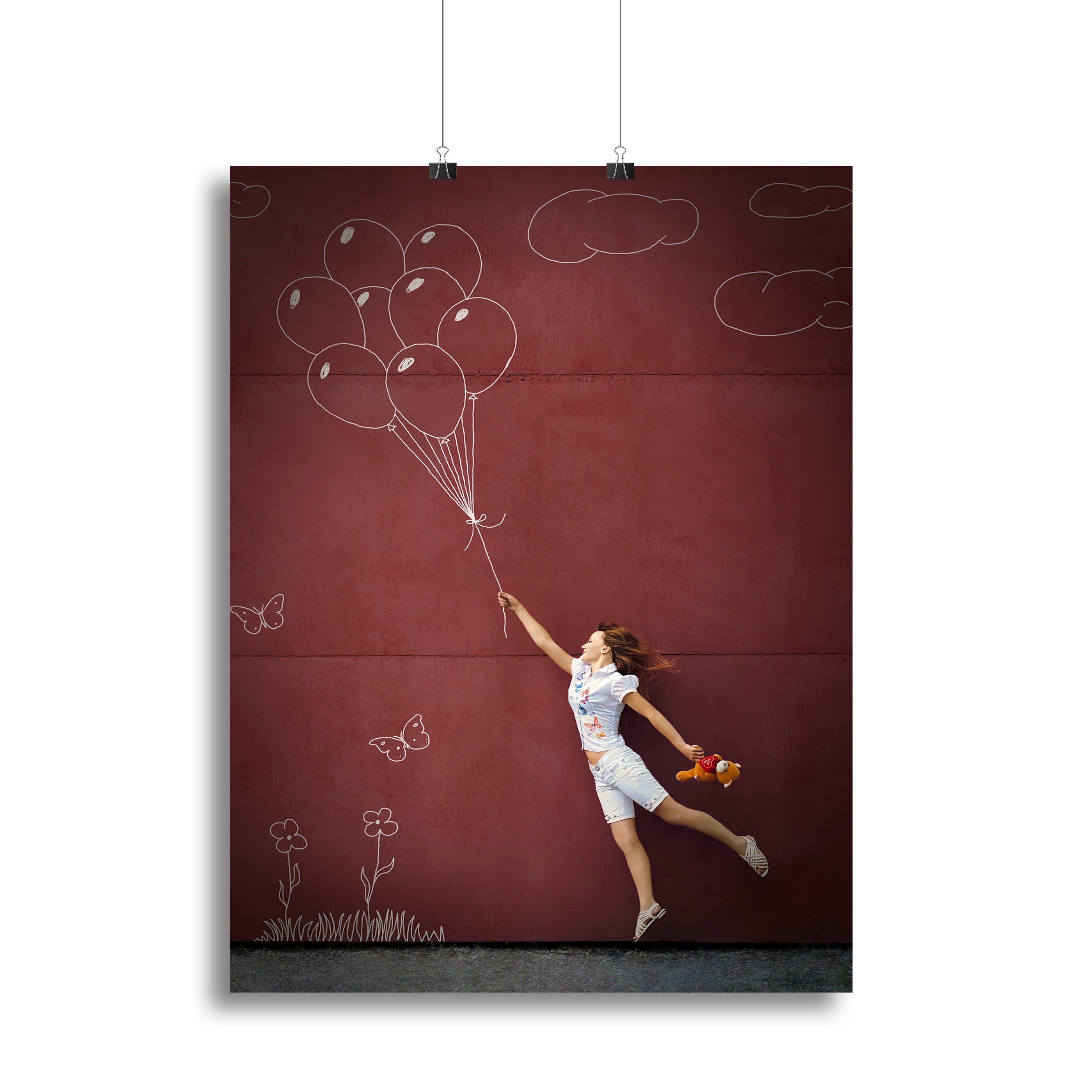 Balloon Girl in real life Canvas Print or Poster - 1x - 2