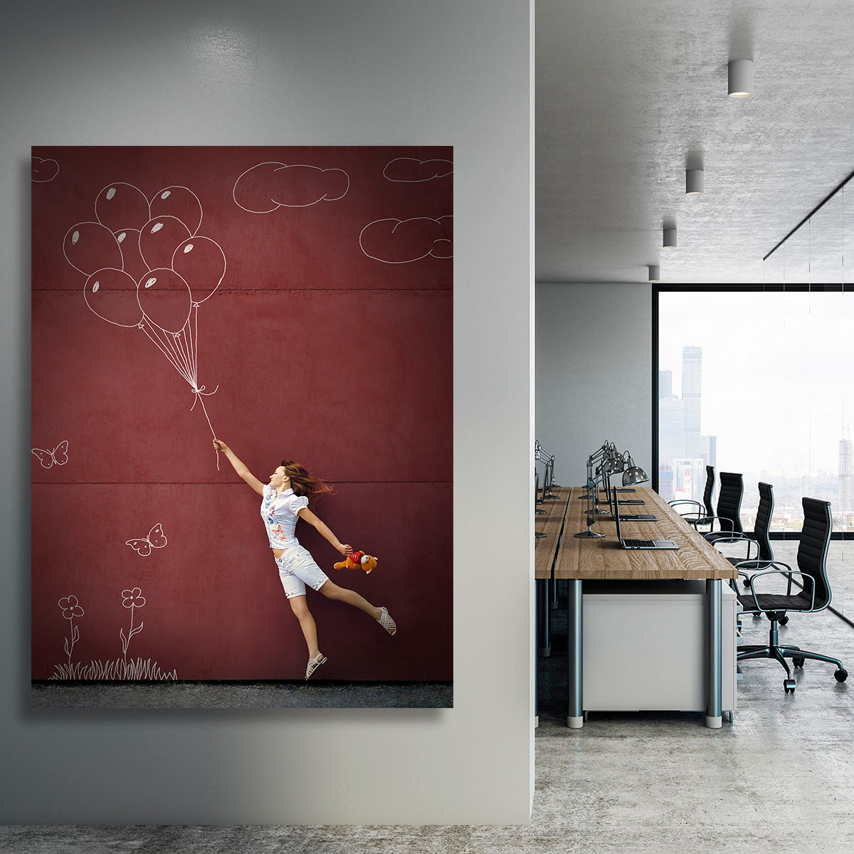 Balloon Girl in real life Canvas Print or Poster - 1x - 3