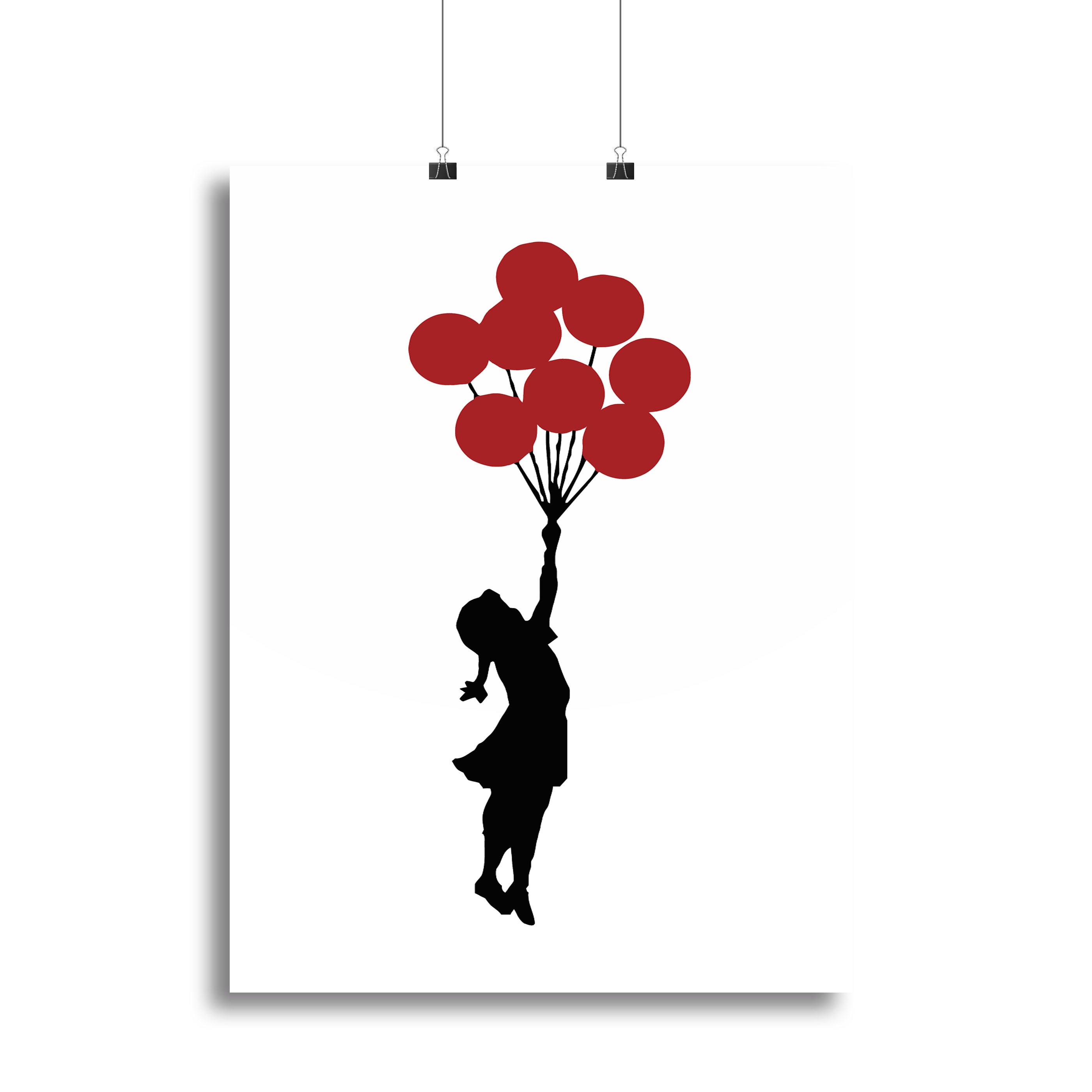 Banksy Flying Balloon Girl Poster - Unframed