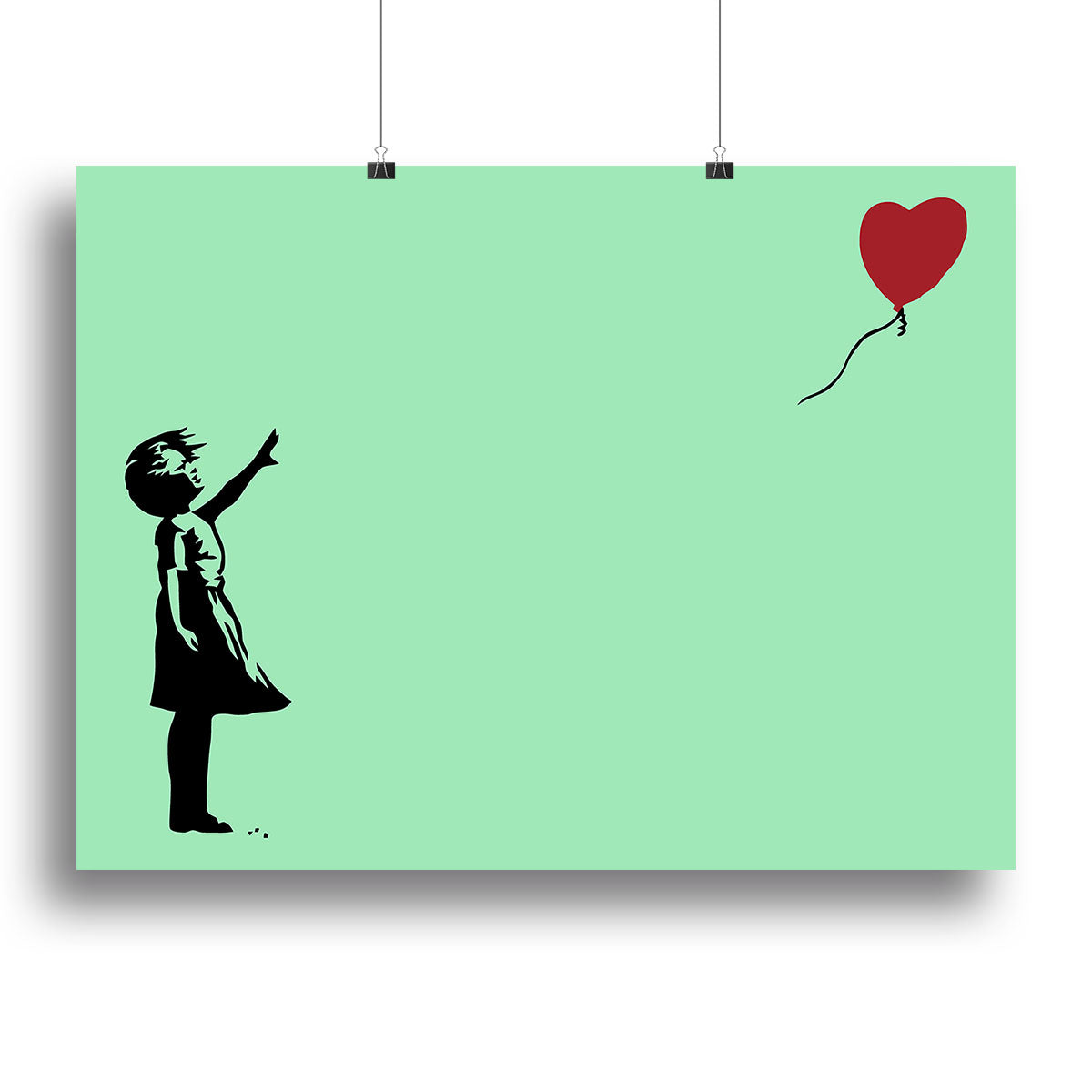 Banksy Balloon Heart Girl Green Poster - Unframed