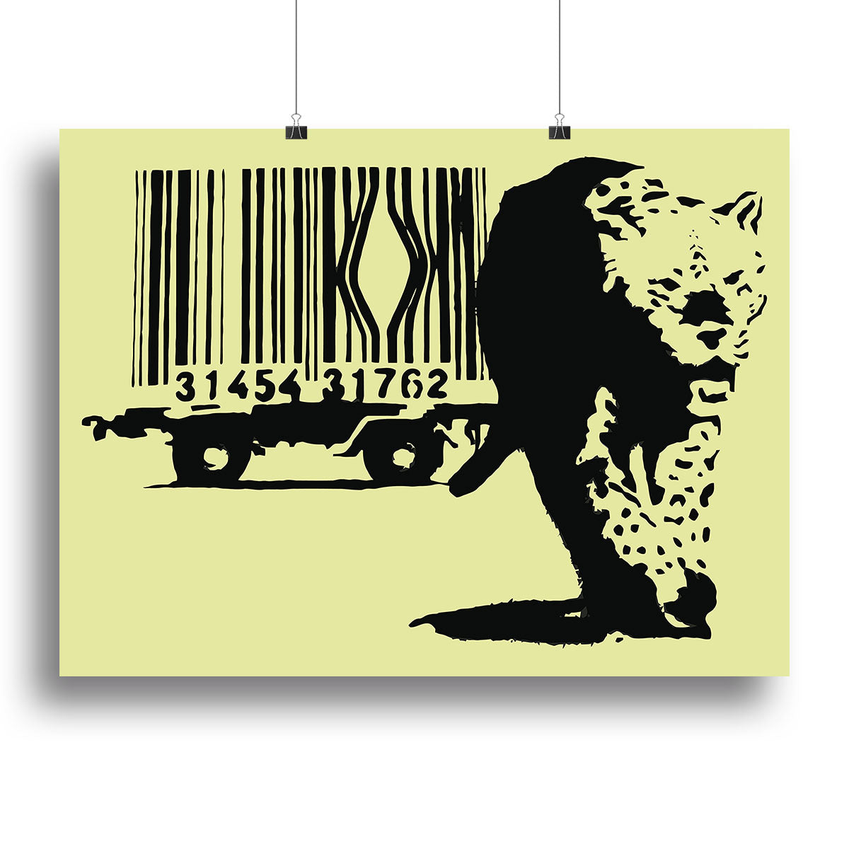 Banksy Barcode Leopard Yellow Poster - Unframed