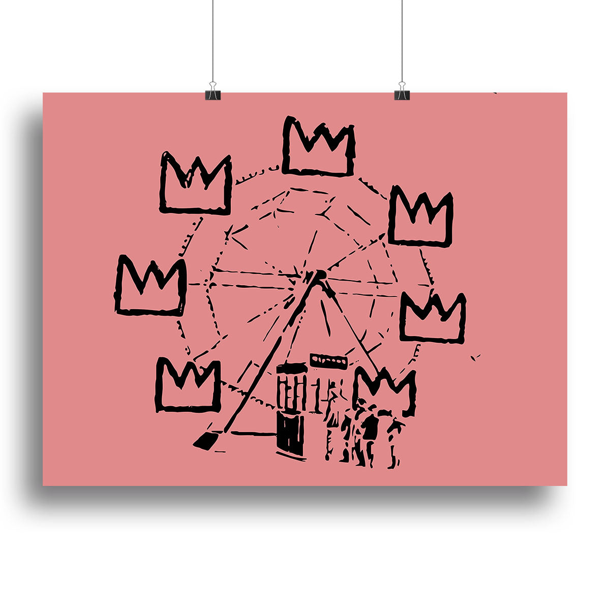 Banksy Basquiat Ferris Wheel Red Poster - Unframed