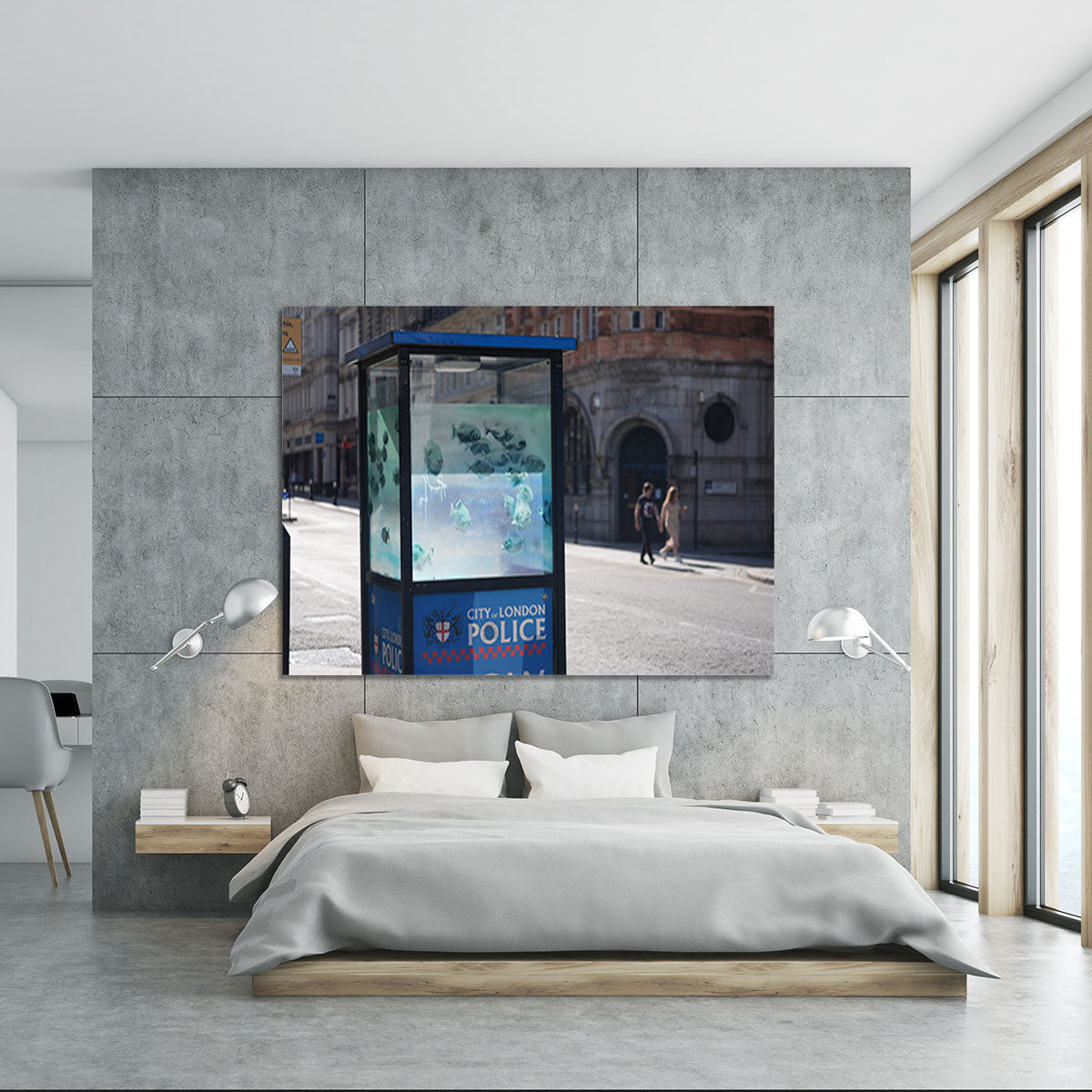 Banksy Fish Police Box Canvas Print or Poster - Canvas Art Rocks - 5