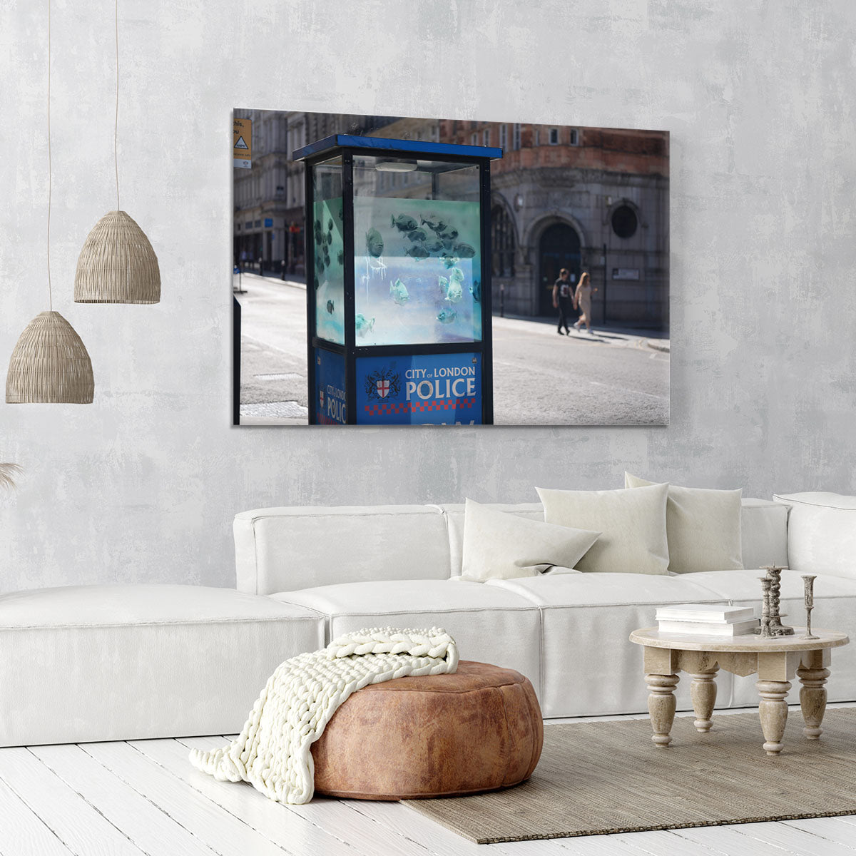 Banksy Fish Police Box Canvas Print or Poster - Canvas Art Rocks - 6