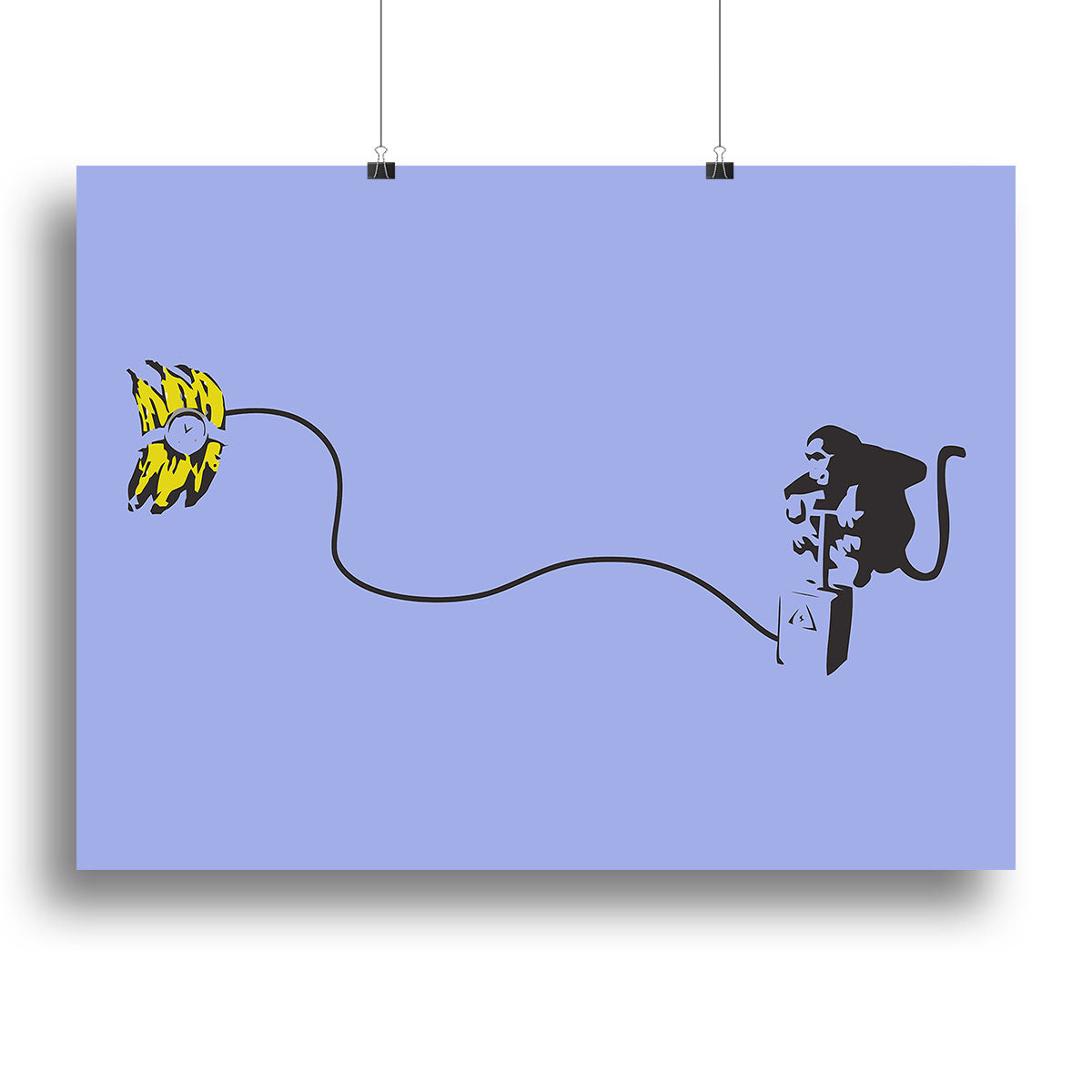 Banksy Monkey Banana Bomb Blue Poster - Unframed