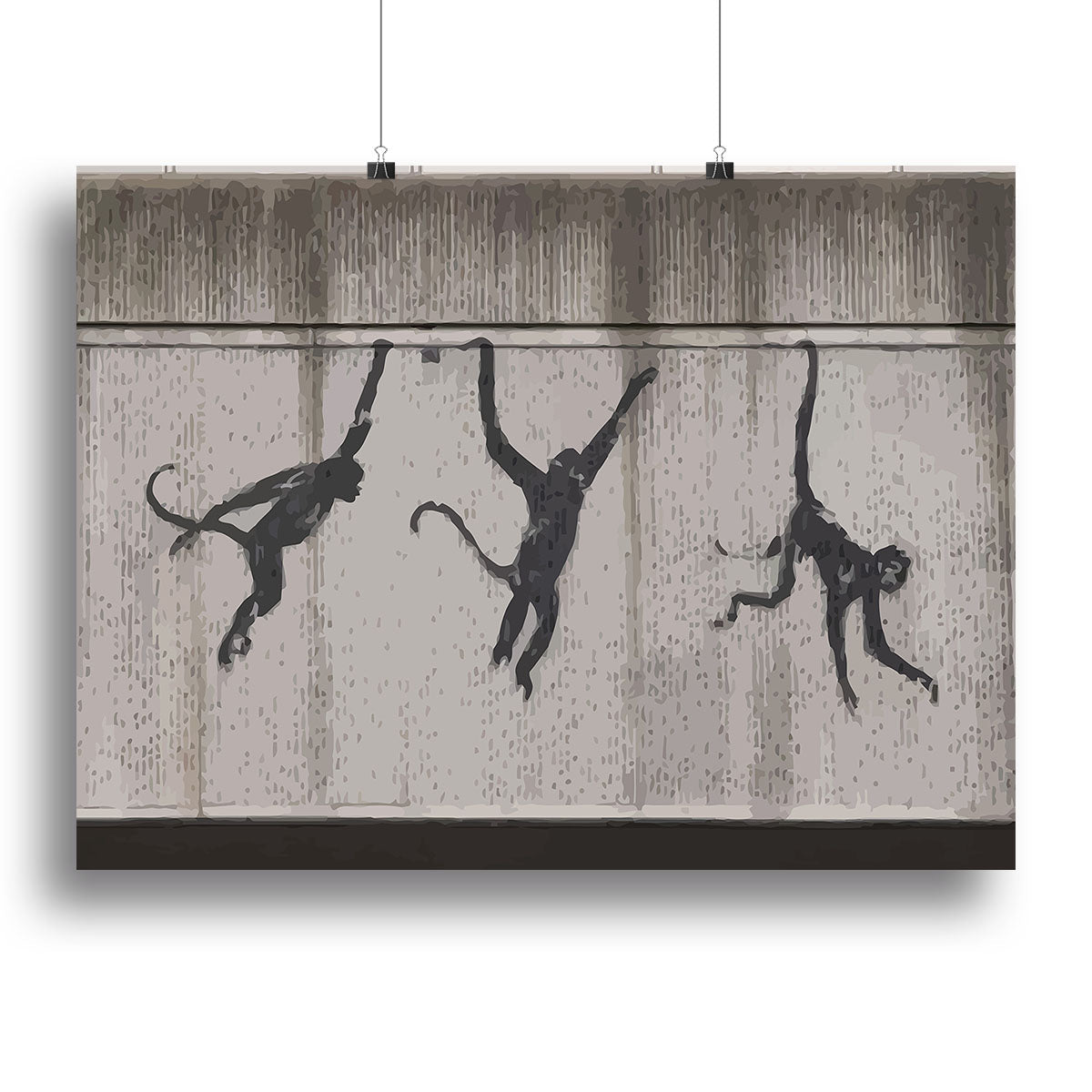 Banksy Monkeys Accross Tube Canvas Print or Poster - Canvas Art Rocks - 2