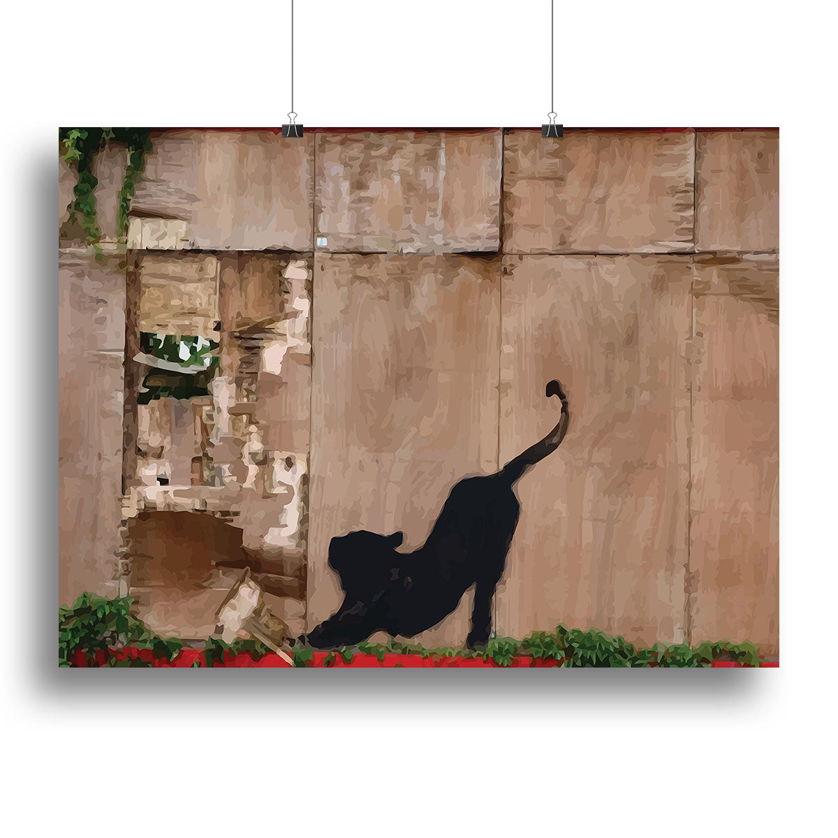 Banksy Stretching Cat Canvas Print or Poster - Canvas Art Rocks - 2