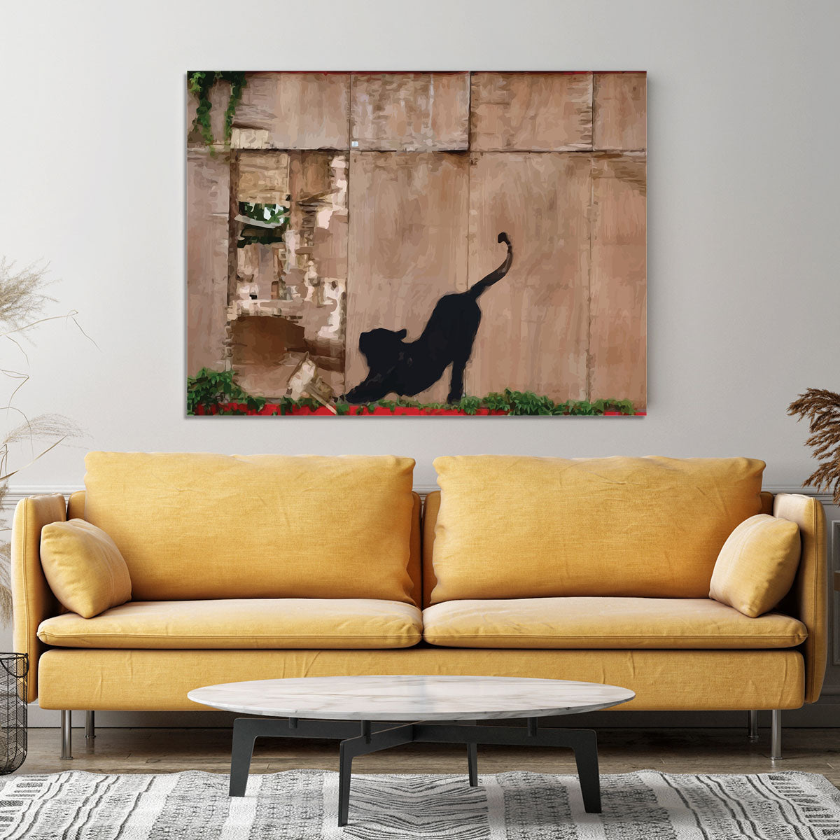 Banksy Stretching Cat Canvas Print or Poster - Canvas Art Rocks - 4