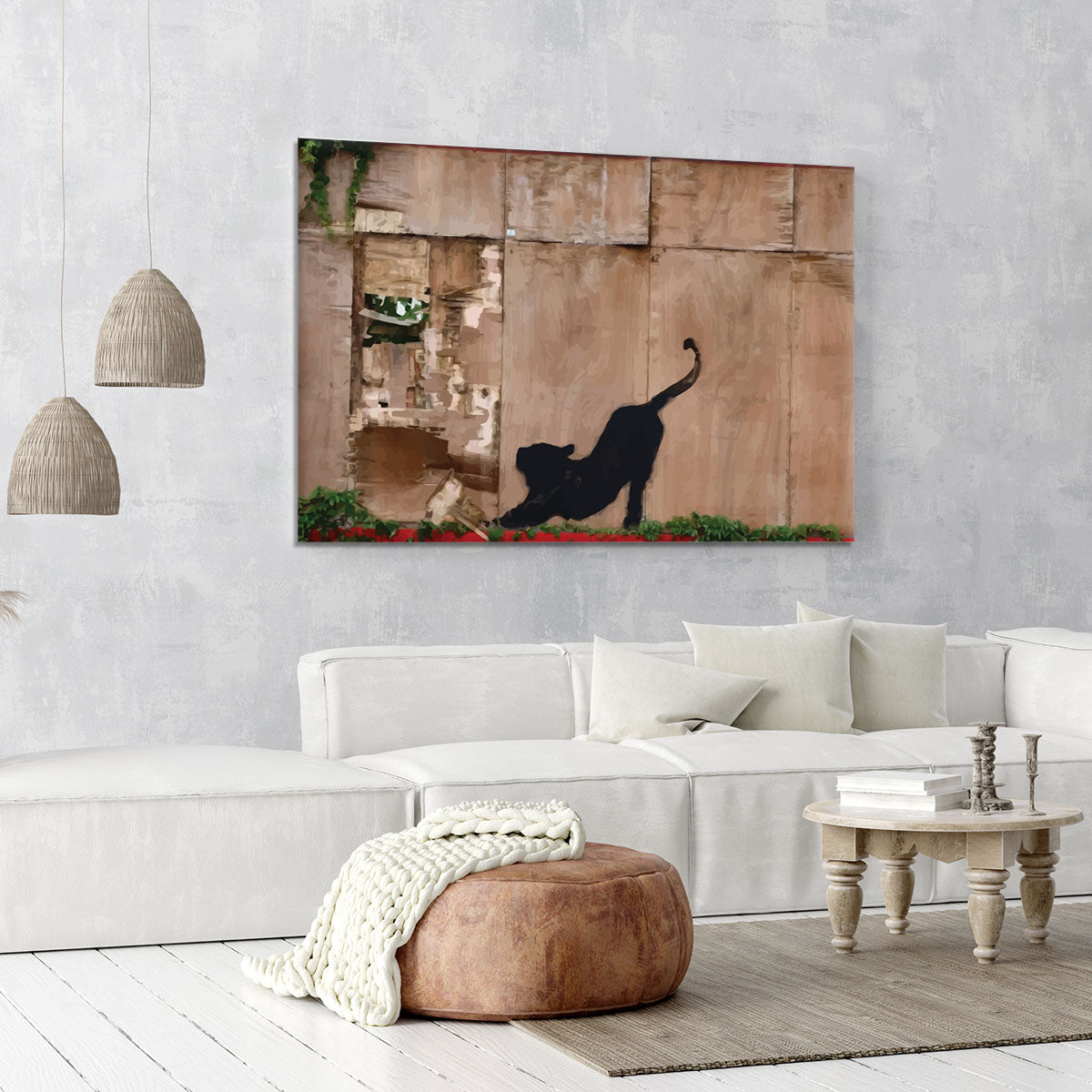 Banksy Stretching Cat Canvas Print or Poster - Canvas Art Rocks - 6