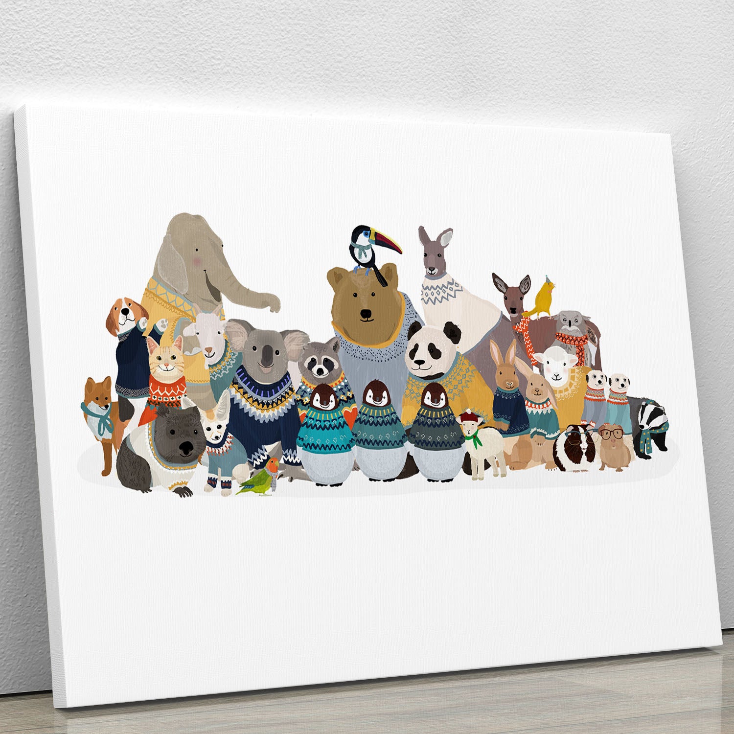 Big Group of Friends In Jumpers Canvas Print or Poster - 1x - 1