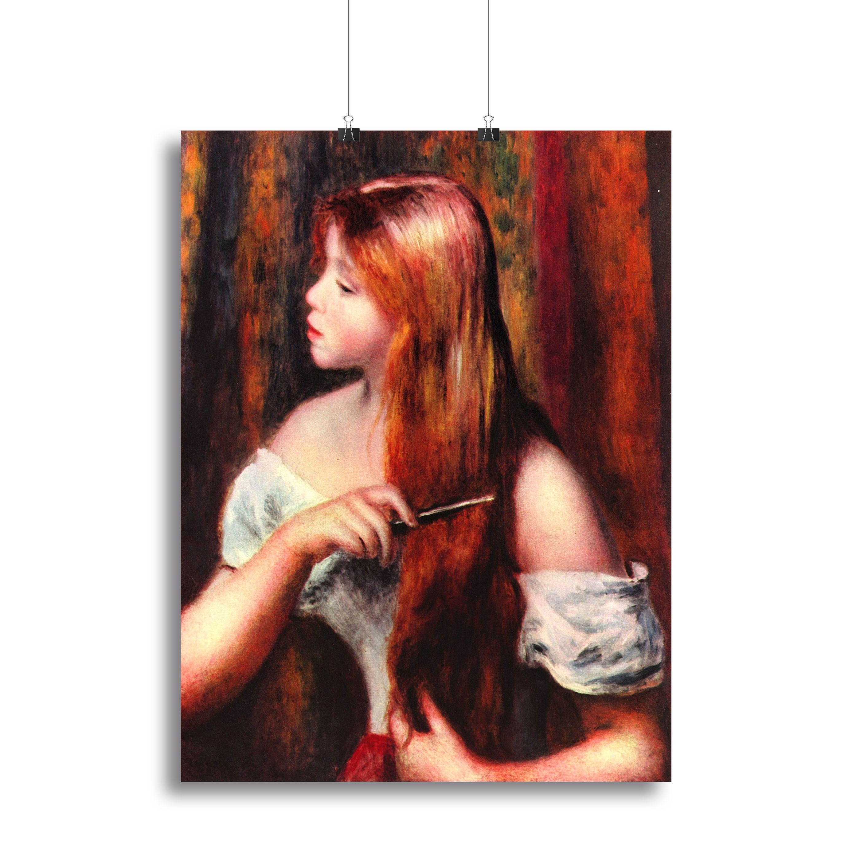 Combing girl by Renoir Poster - Unframed