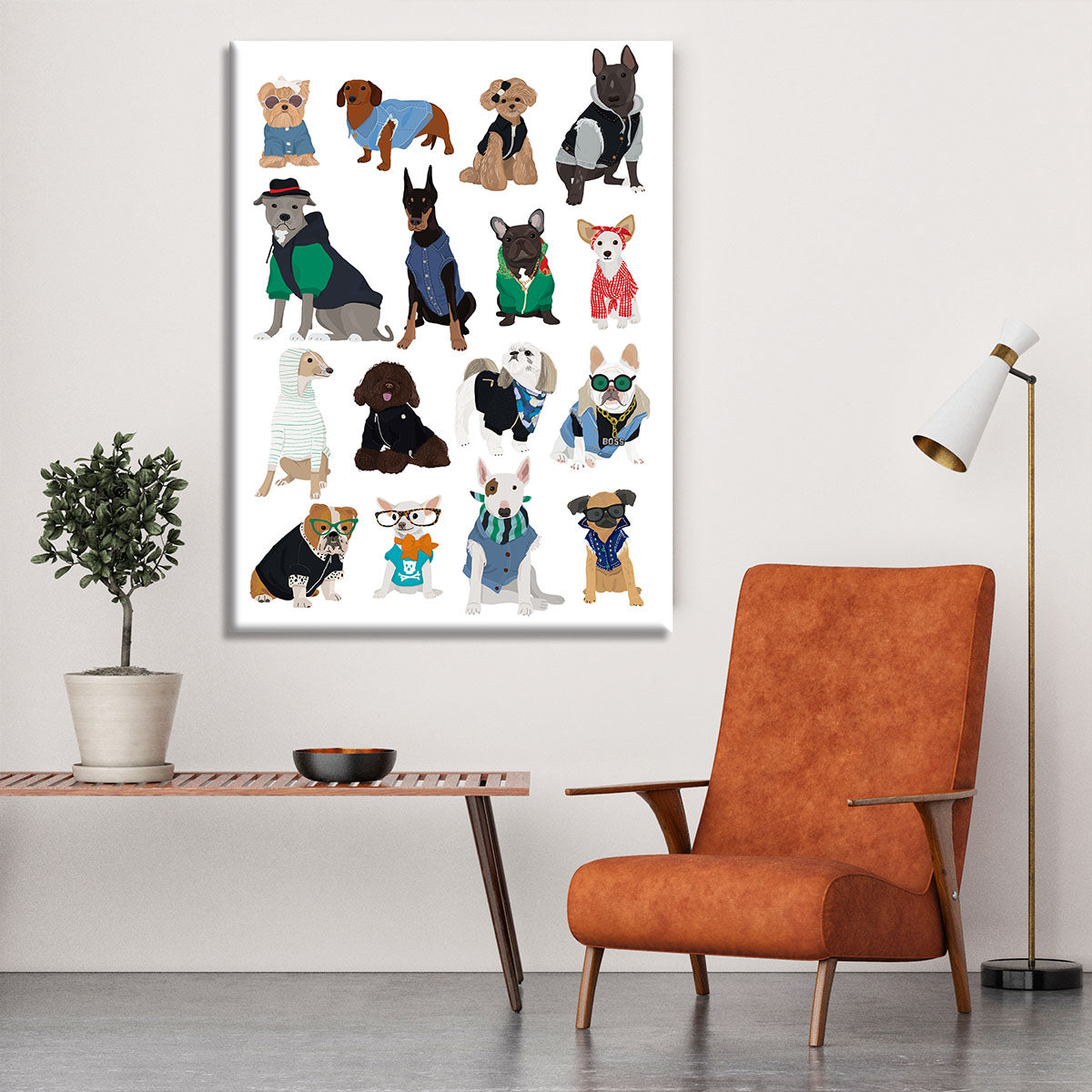 Cool Dog Print Canvas Print or Poster - 1x - 6