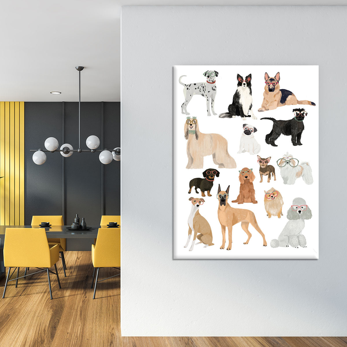 Dogs in glasses Print Canvas Print or Poster - 1x - 4