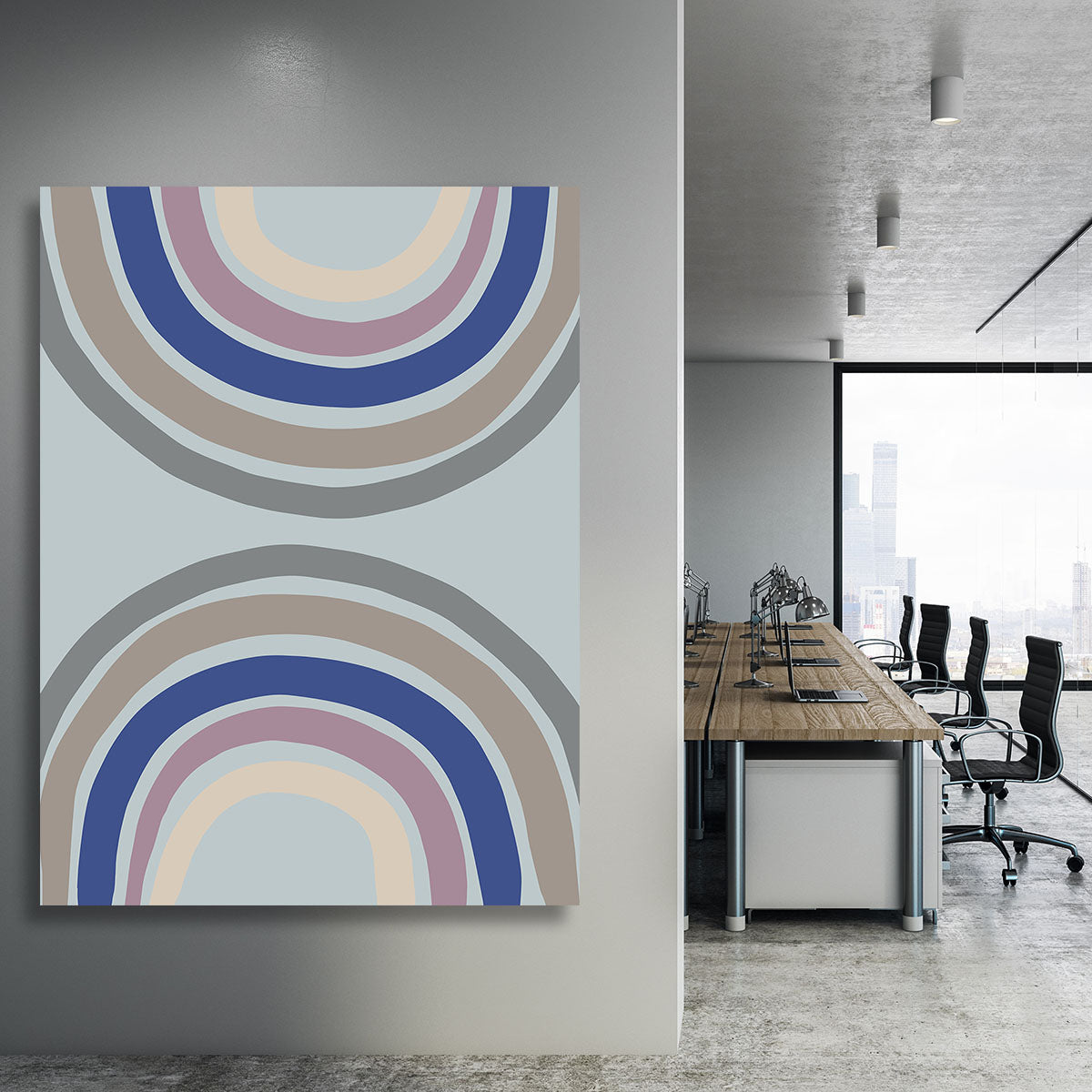 Double Rainbow Blue Canvas Print or Poster - 1x - 3