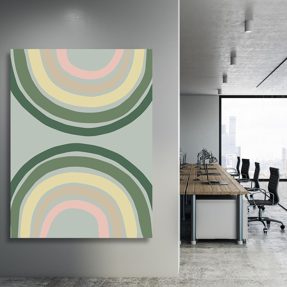 Double Rainbow Green Canvas Print or Poster - 1x - 3