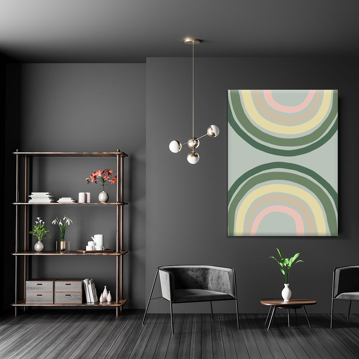 Double Rainbow Green Canvas Print or Poster - 1x - 5