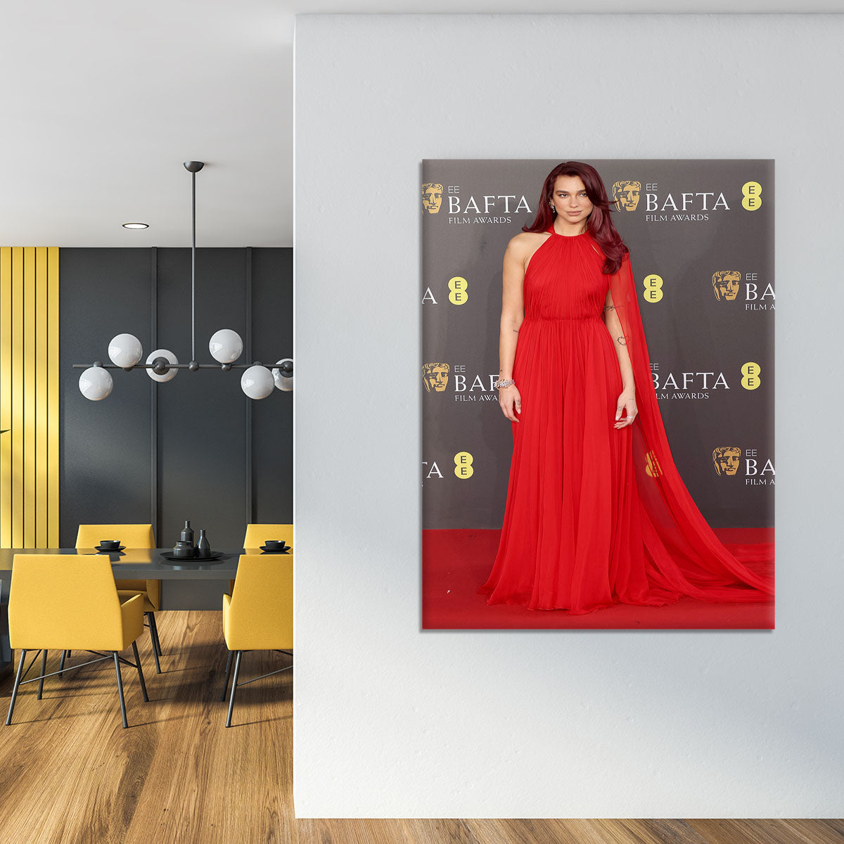 Dua Lipa at the Baftas Canvas Print or Poster - Canvas Art Rocks - 4