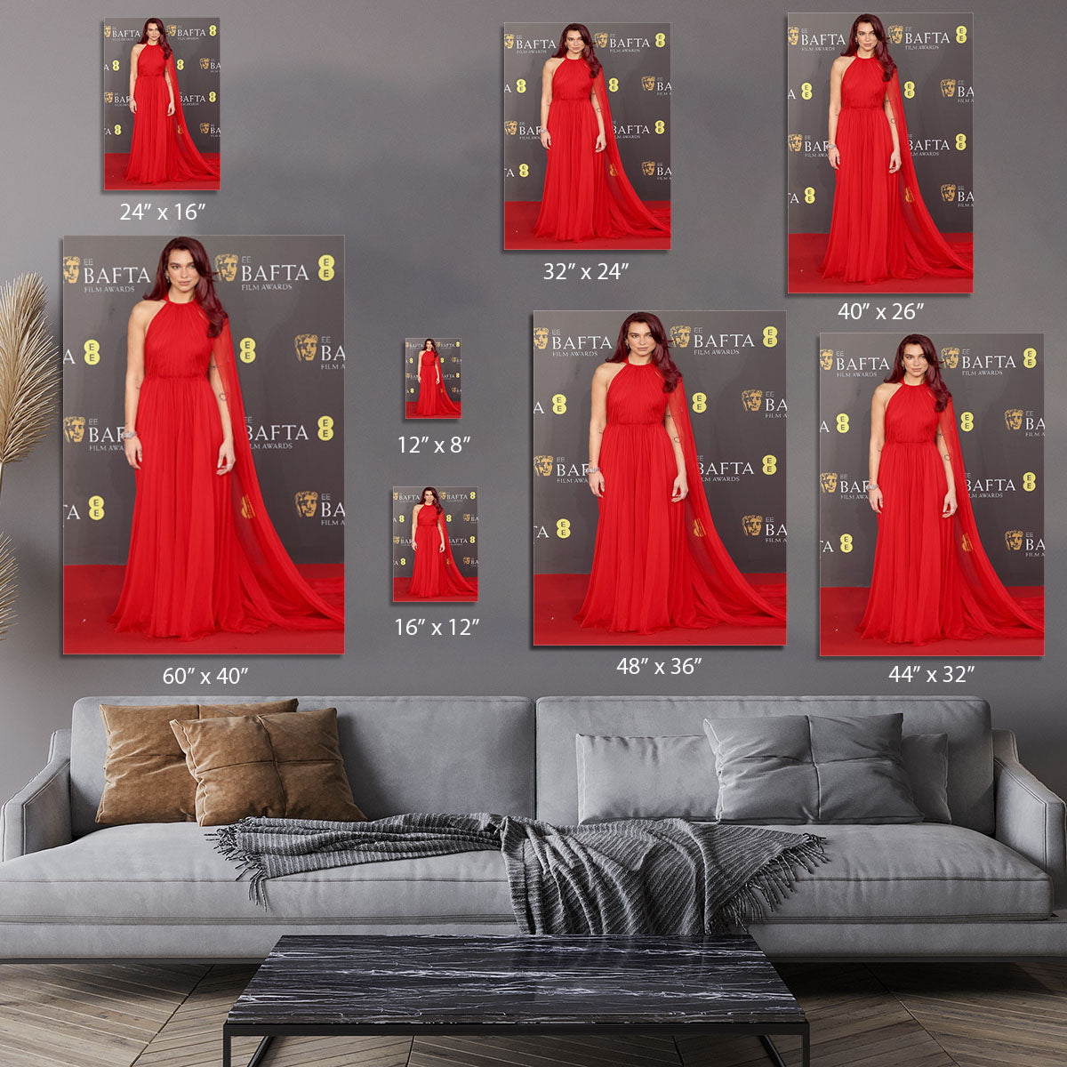 Dua Lipa at the Baftas Canvas Print or Poster - Canvas Art Rocks - 7