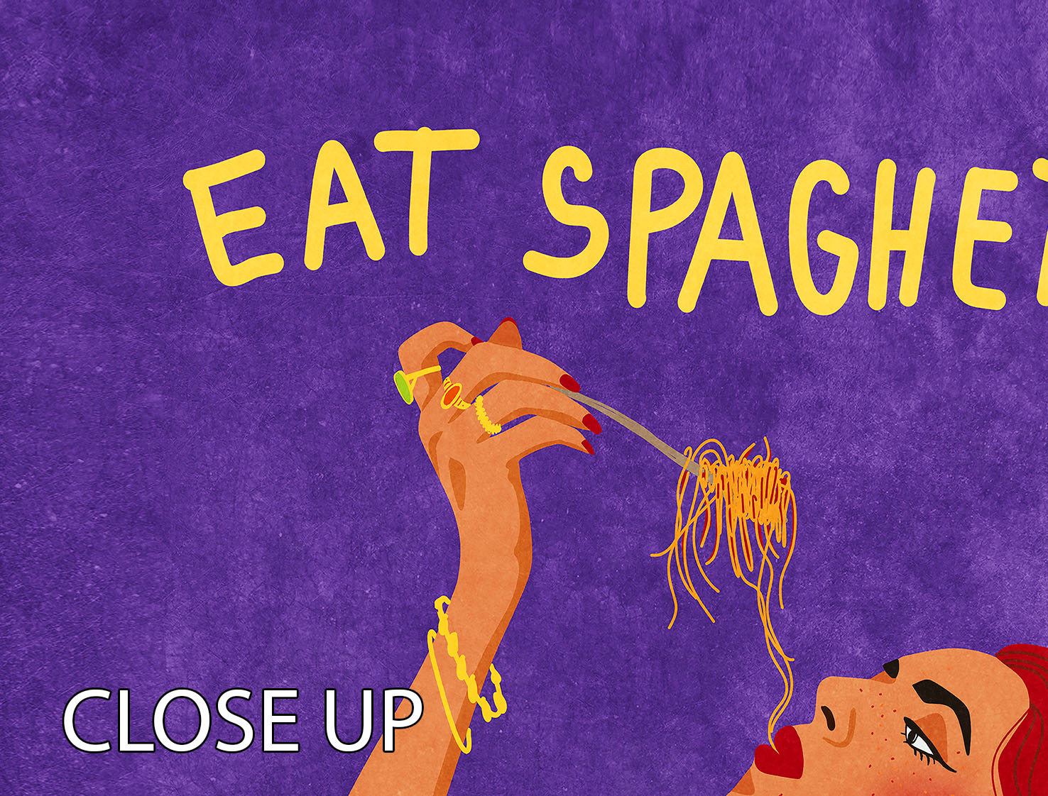 Eat spaghetti no regretti 3 Split Panel Canvas Print - Canvas Art Rocks - 3