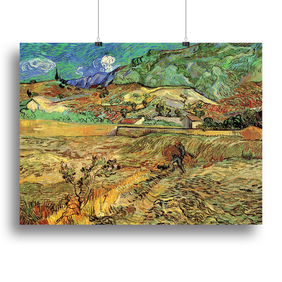 Enclosed Wheat Field with Peasant by Van Gogh Poster - Unframed
