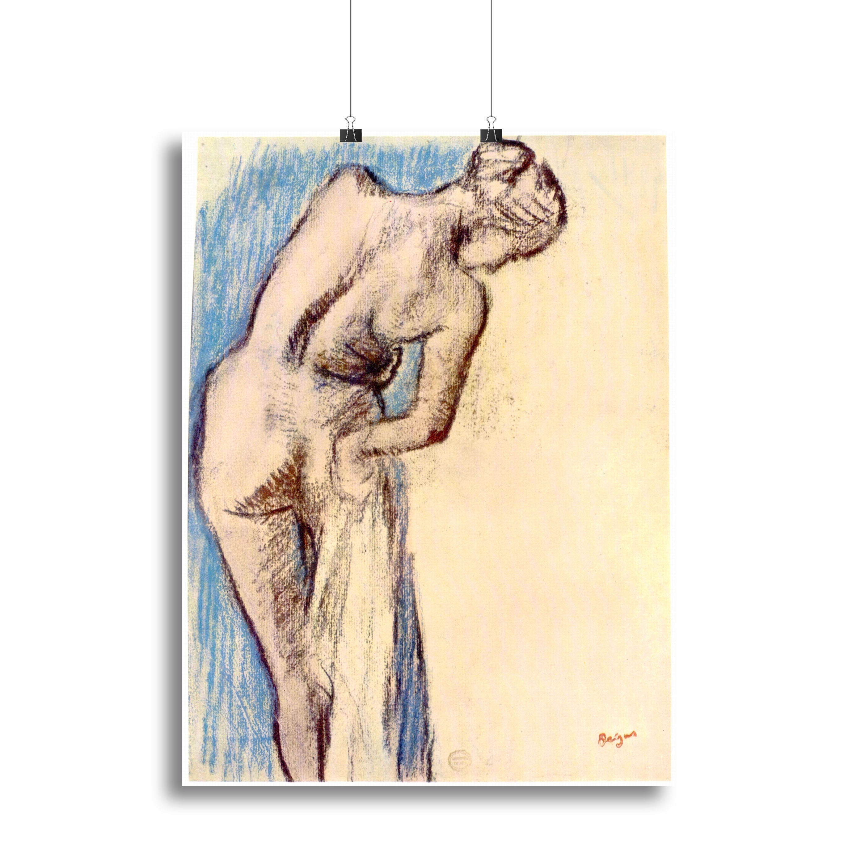 Female after the bath by Degas Poster - Unframed