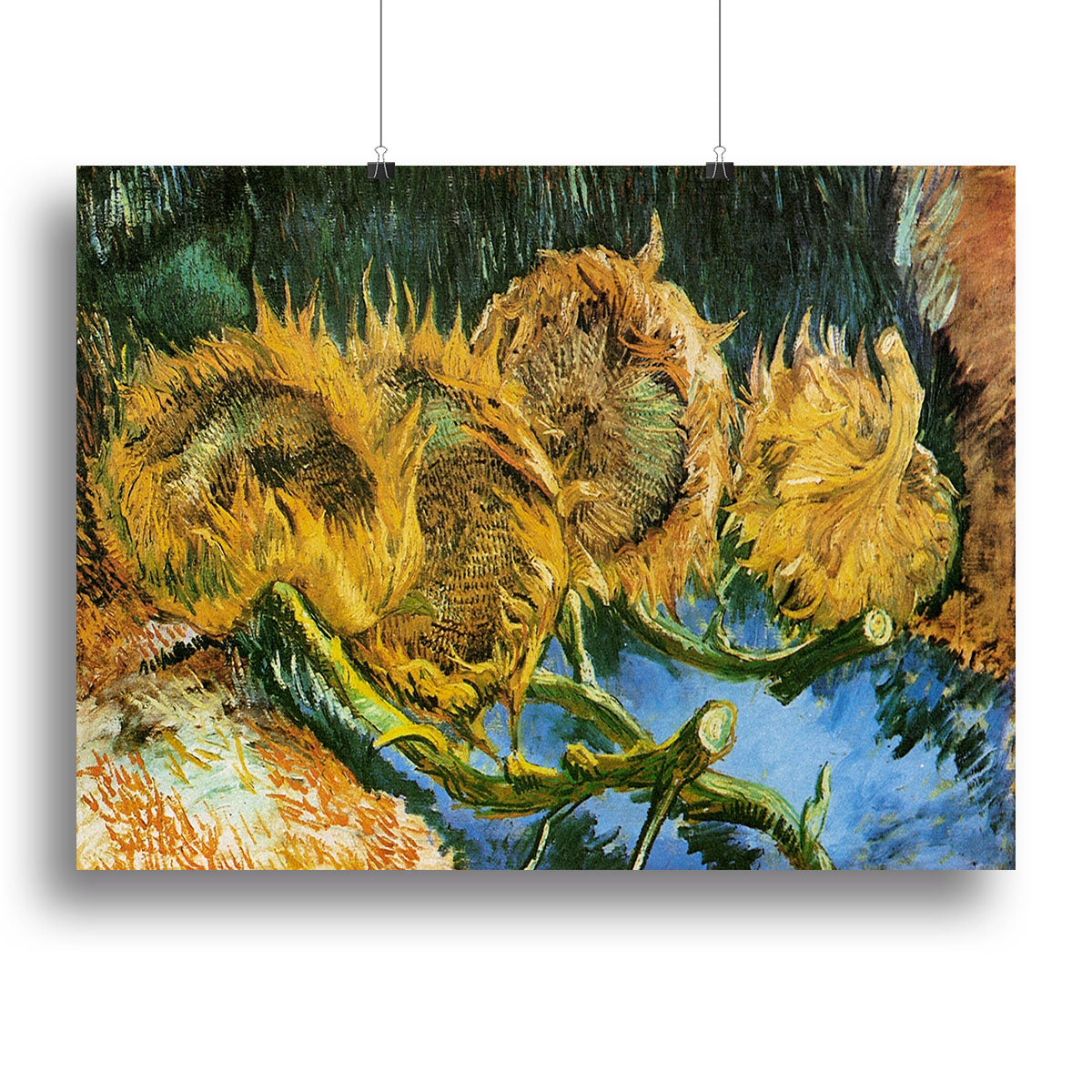 Four Cut Sunflowers by Van Gogh Poster - Unframed