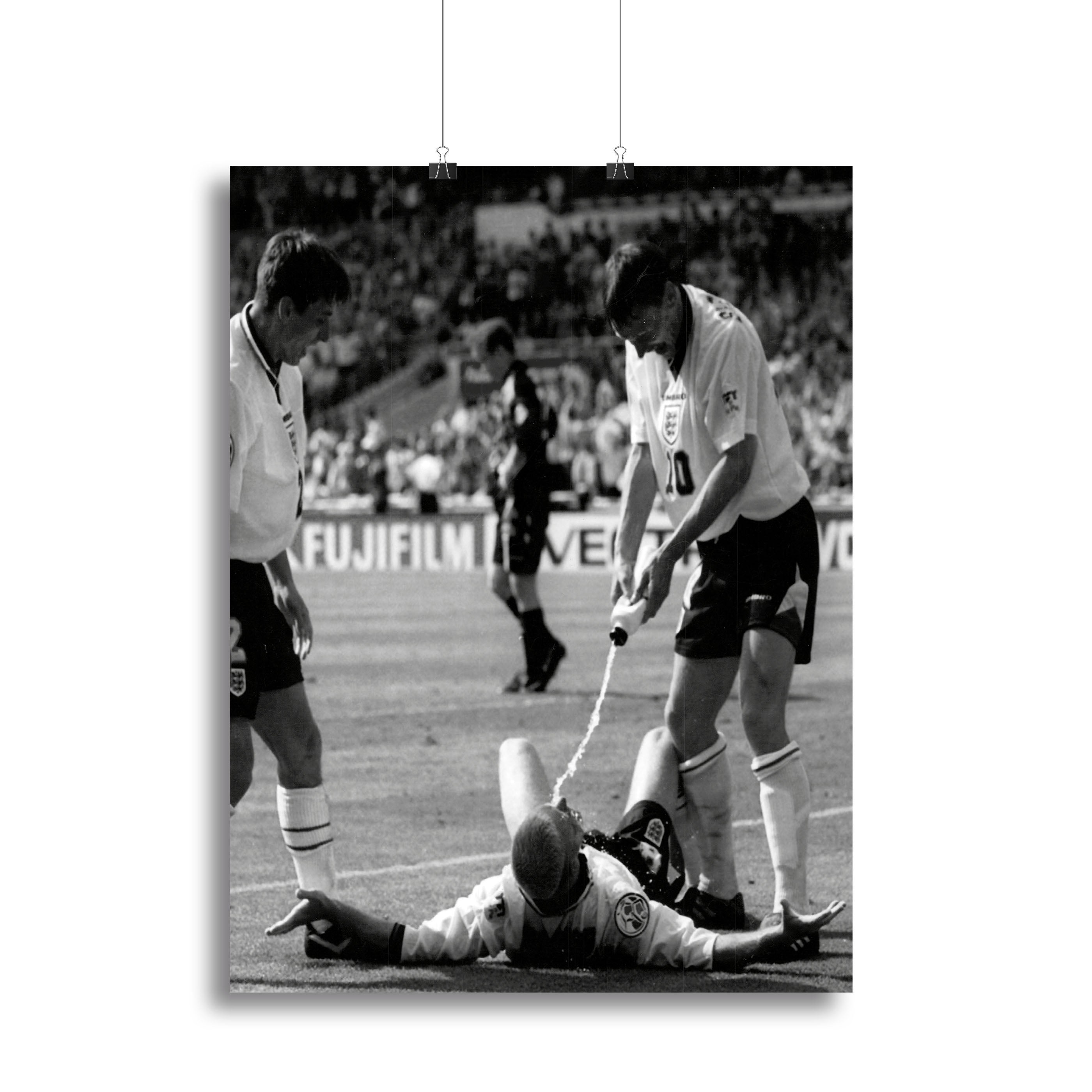 Gazza celebrates Euro 96 qualifiers Poster - Unframed