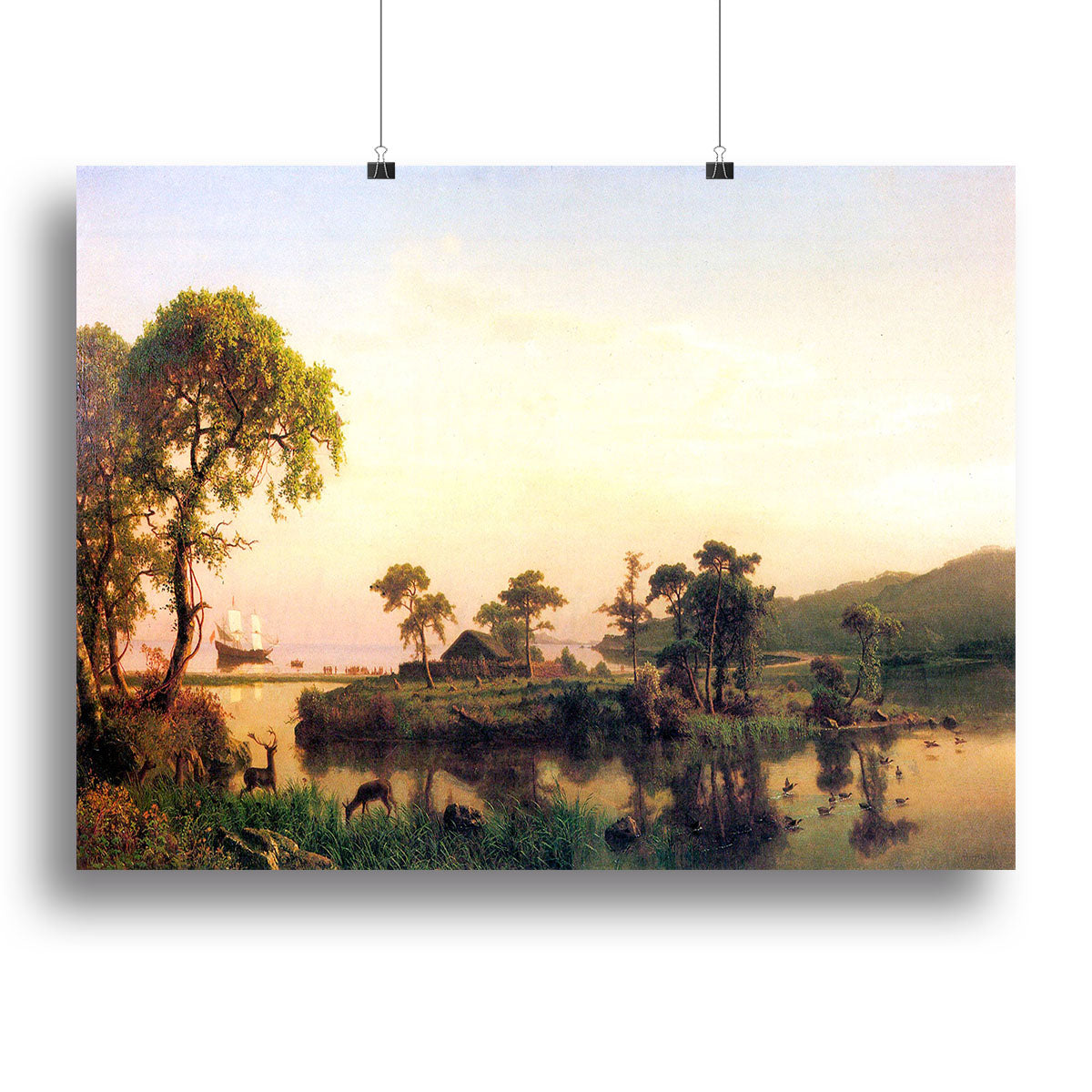 Gosnold on Cuttyhunk 1602 by Bierstadt Poster - Unframed