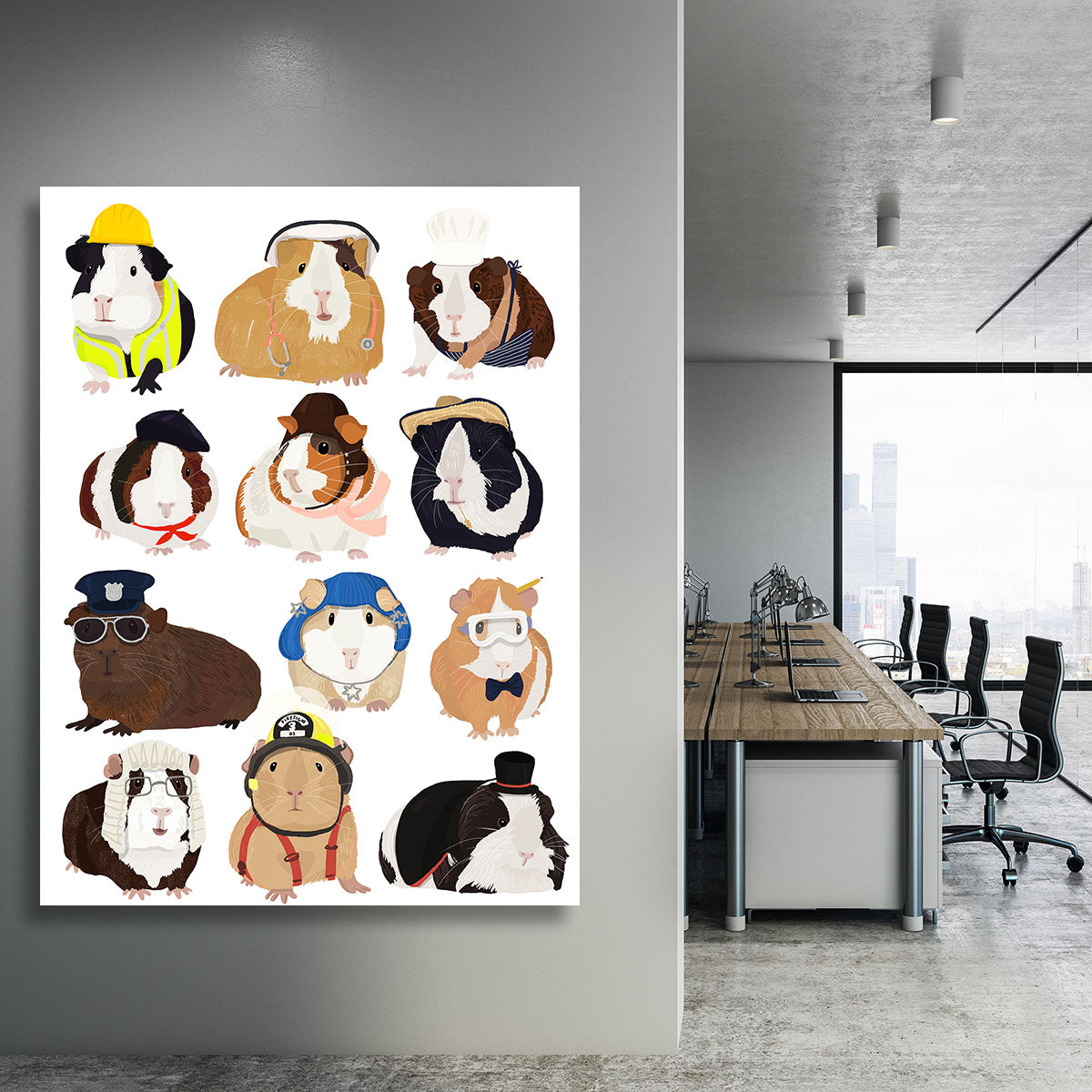 Guinea Pig Working Hr Canvas Print or Poster - 1x - 3