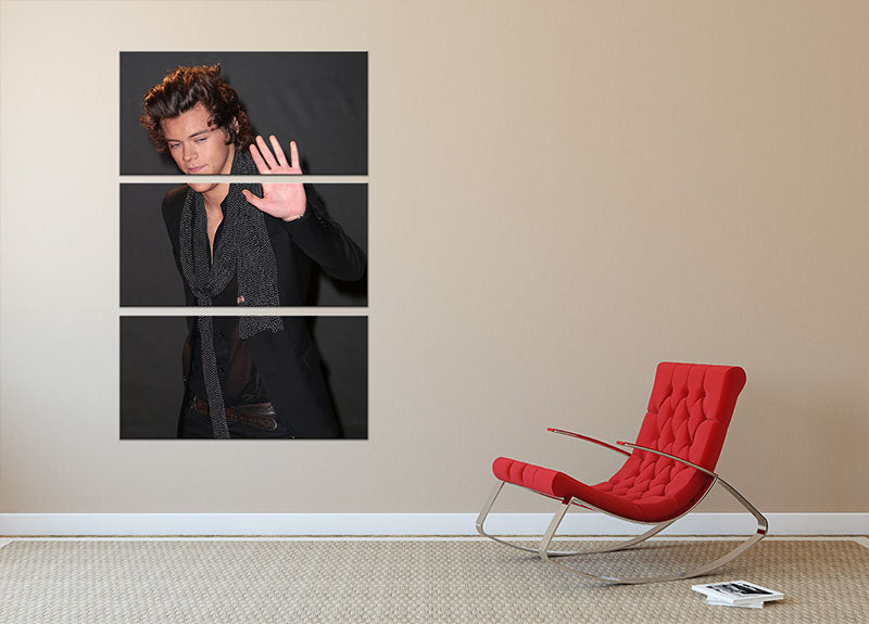 Harry Styles waves at the British Fashion Awards 3 Split Panel Canvas Print - Canvas Art Rocks - 2