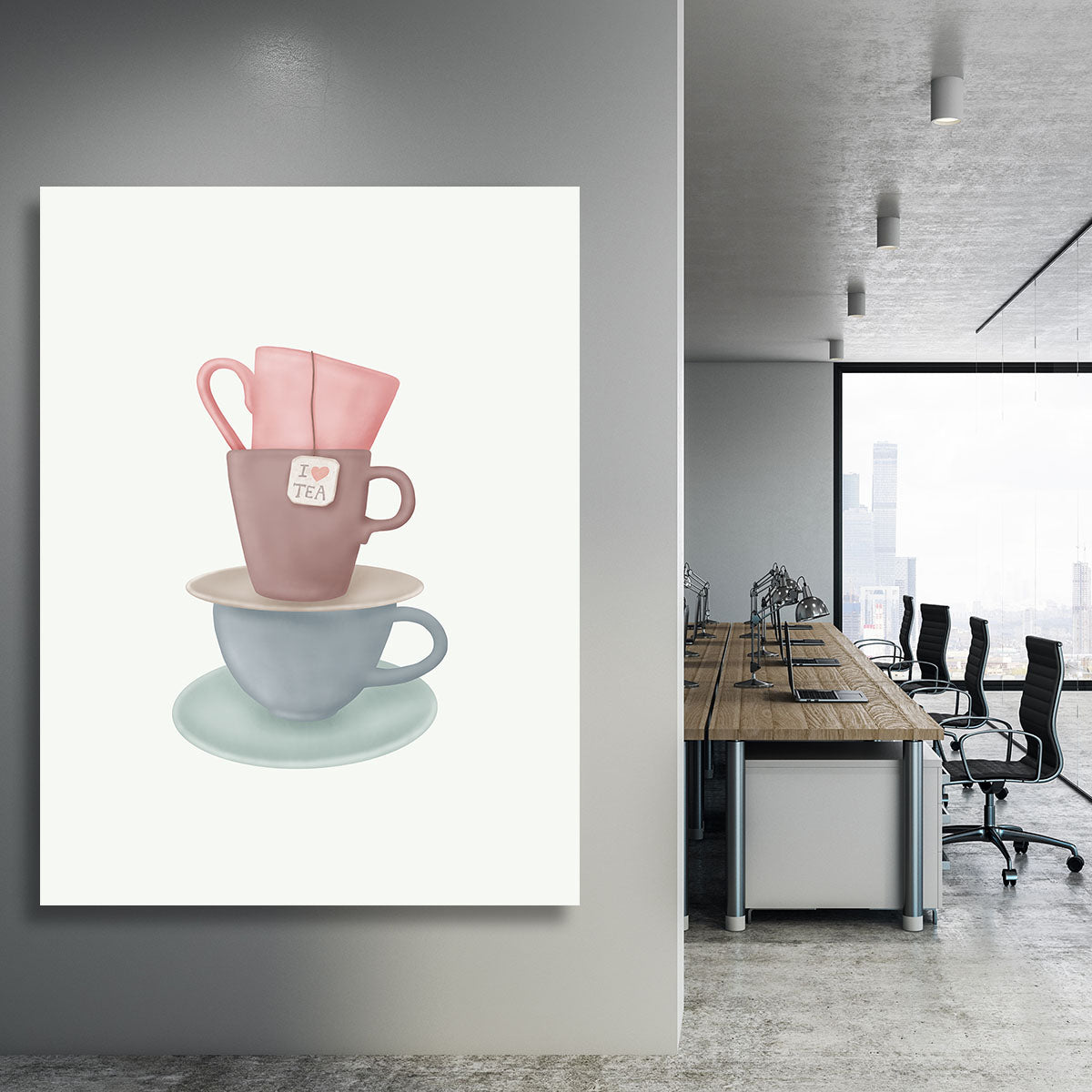 I Love TEA Canvas Print or Poster - Canvas Art Rocks - 3