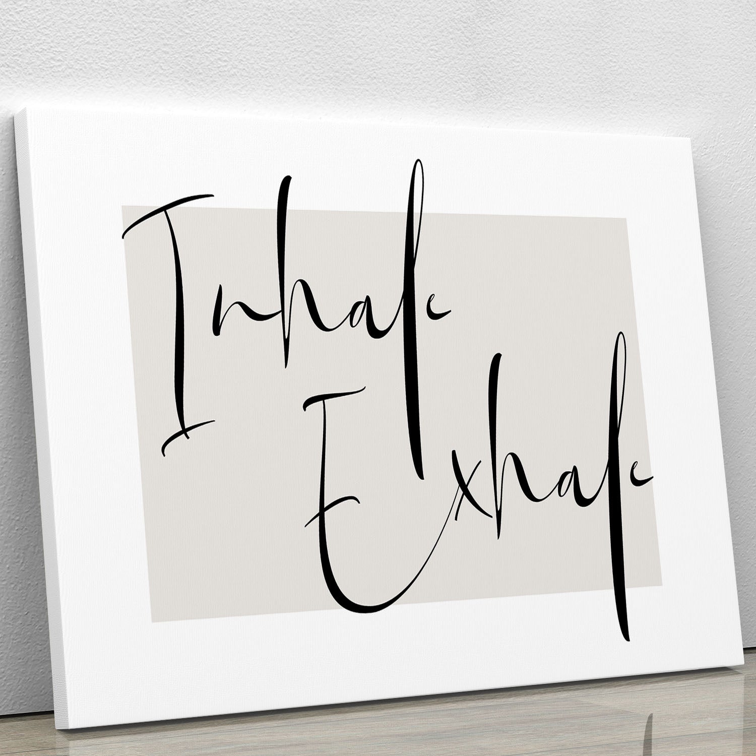 Inhale Exhale Cursive Canvas Print or Poster - Canvas Art Rocks - 1