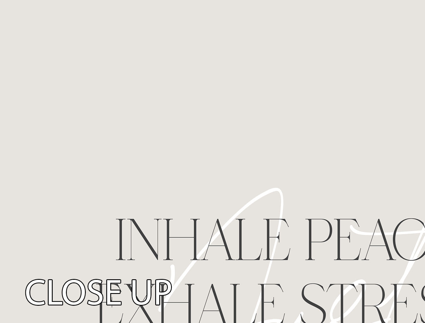 Inhale Peace Exhale Stress 3 Split Panel Canvas Print - Canvas Art Rocks - 3