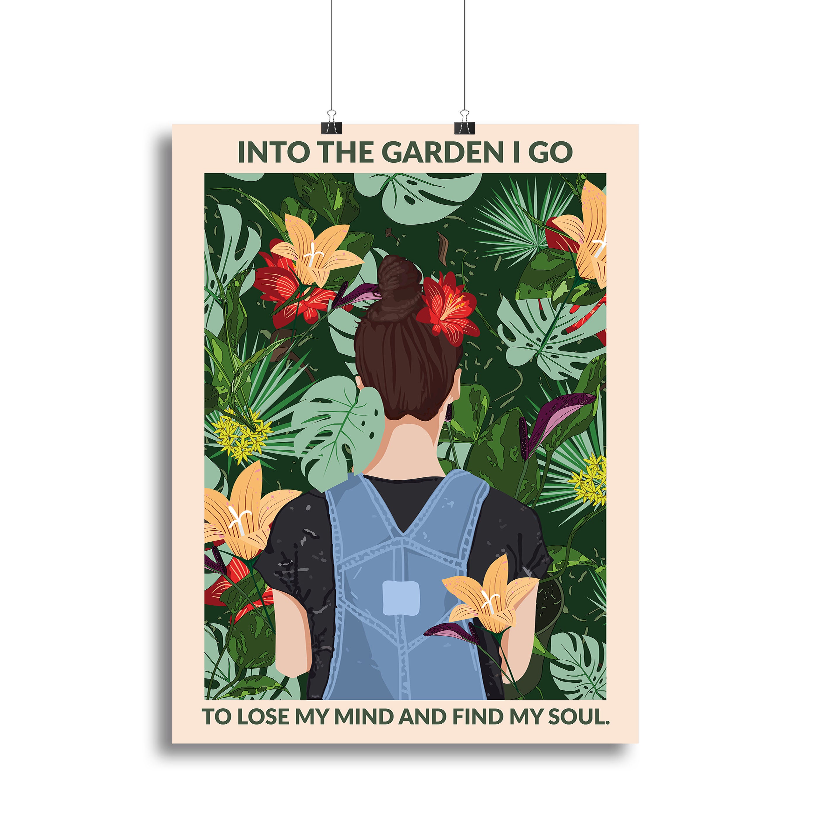 Into the Garden Standard Wall Art Canvas Print or Poster - 1x - 2