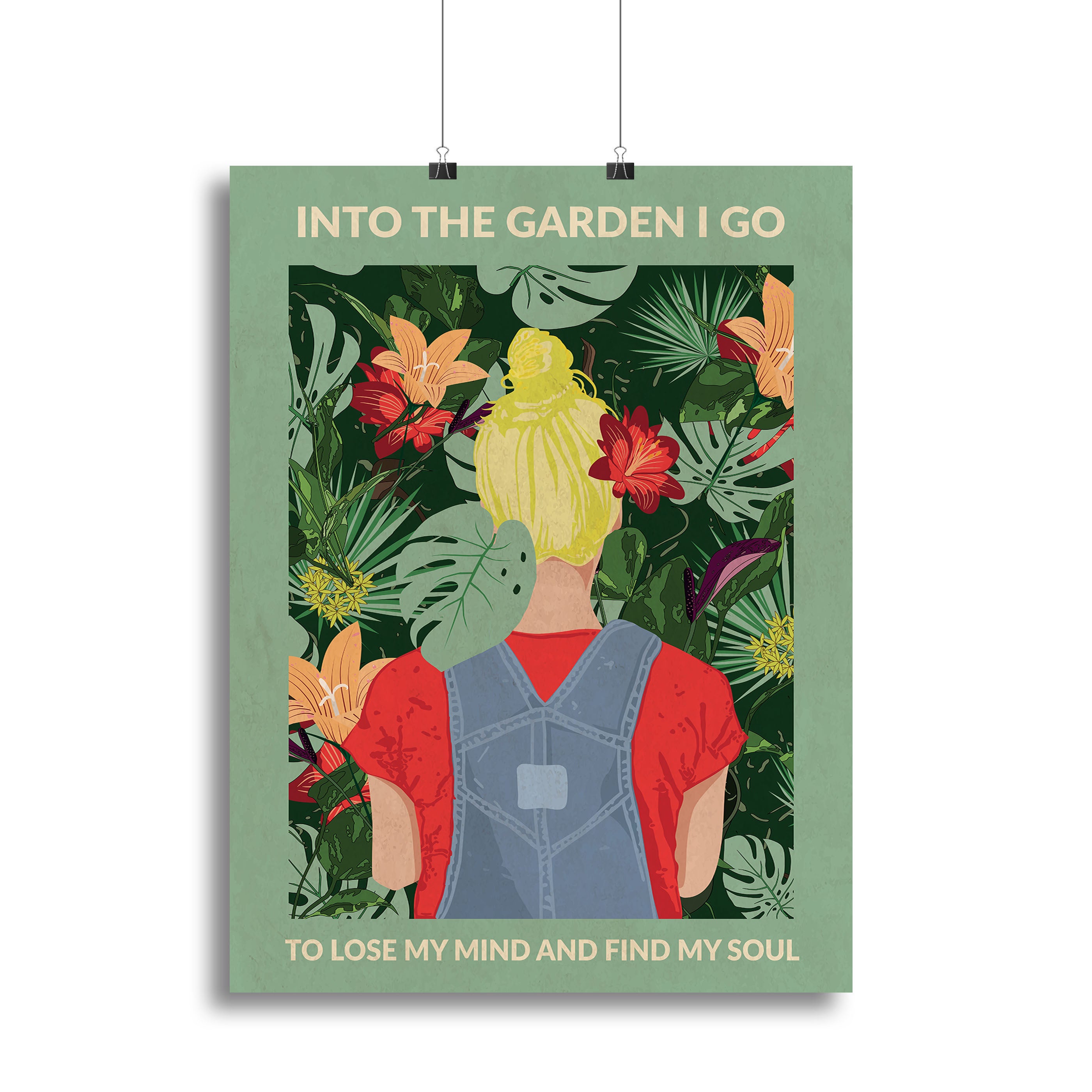 Into the Garden blonde a Light Green Canvas Print or Poster - 1x - 2