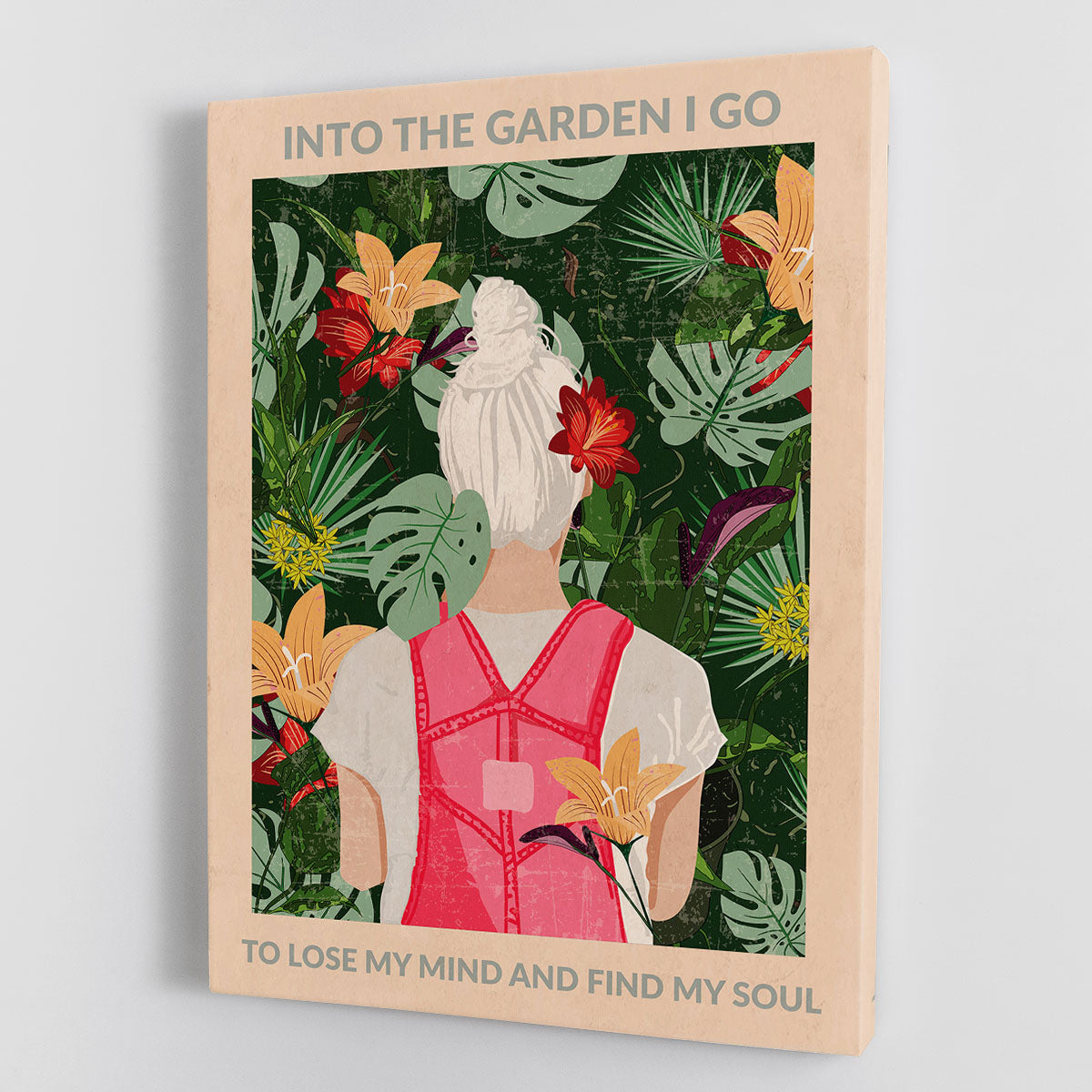 Into the Garden grey Canvas Print or Poster - 1x - 1