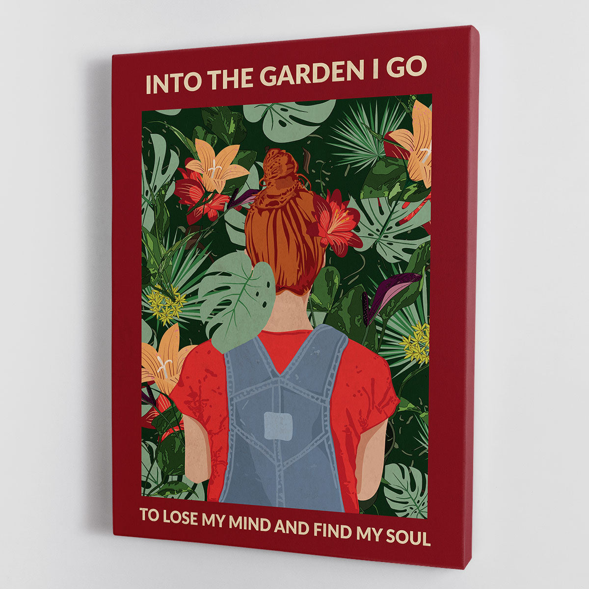 Into the Garden redhead a Burgundy Canvas Print or Poster - 1x - 1