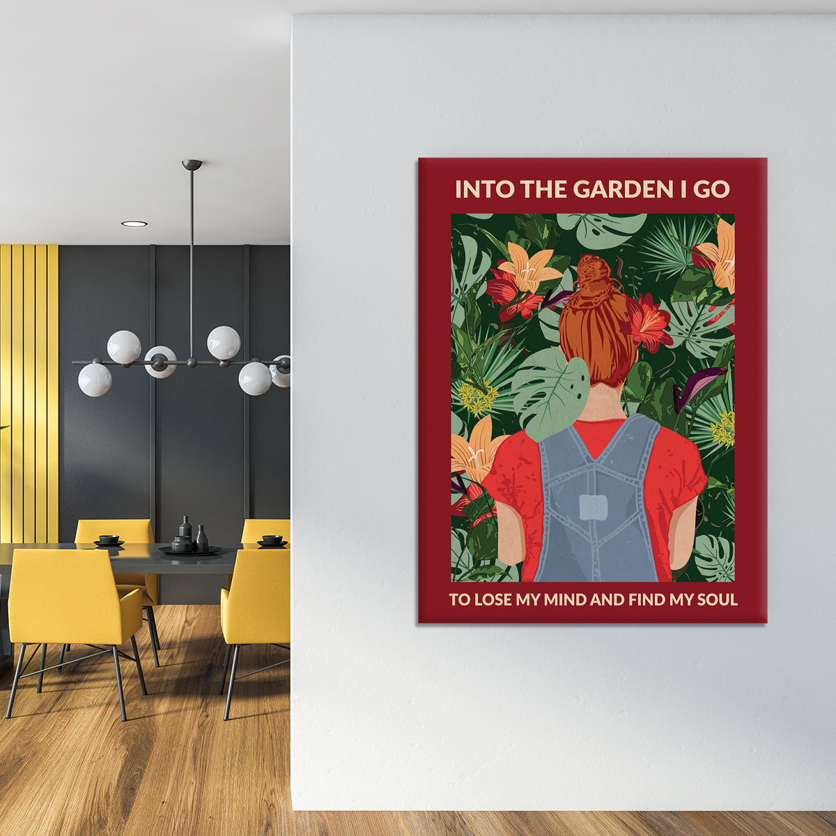 Into the Garden redhead a Burgundy Canvas Print or Poster - 1x - 4