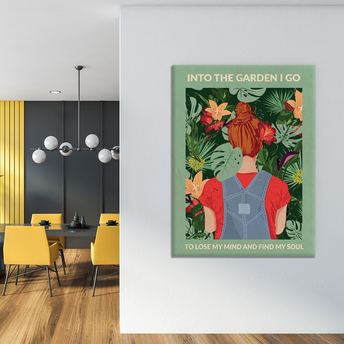 Into the Garden redhead a Light Green Canvas Print or Poster - 1x - 4