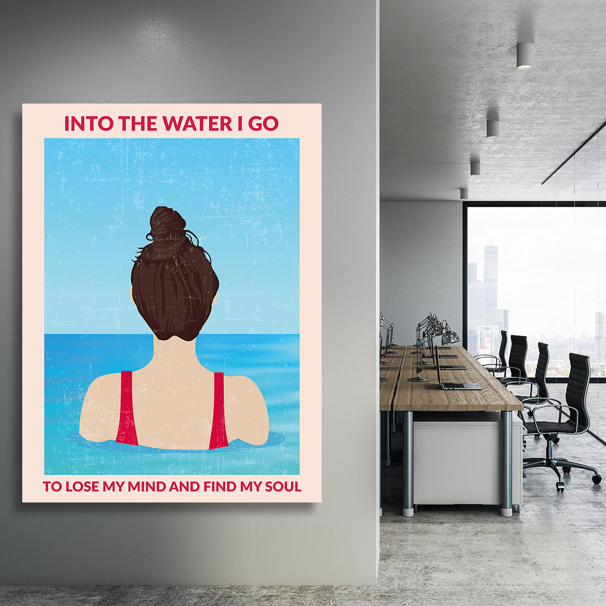 Into the Water red Canvas Print or Poster - 1x - 3