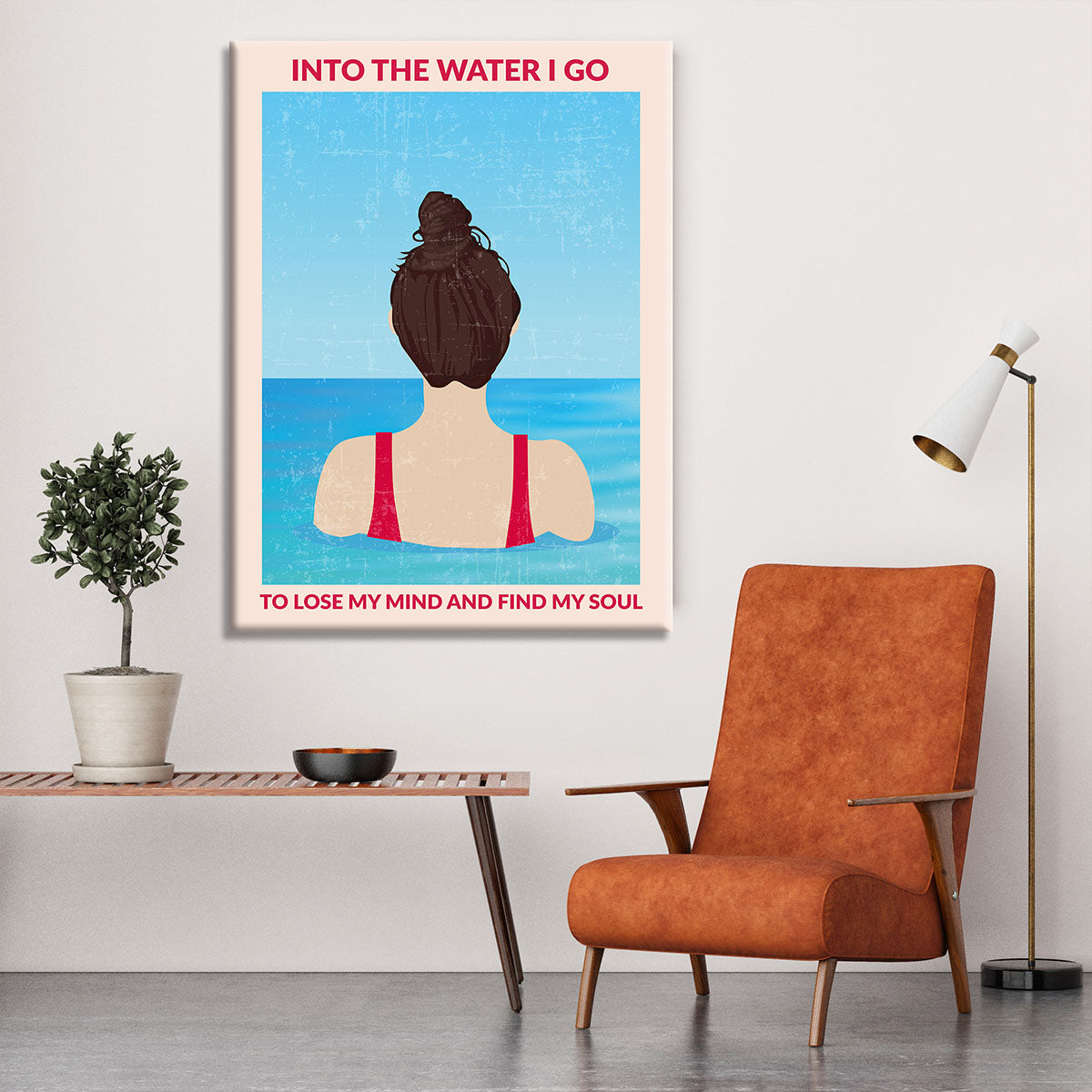 Into the Water red Canvas Print or Poster - 1x - 6